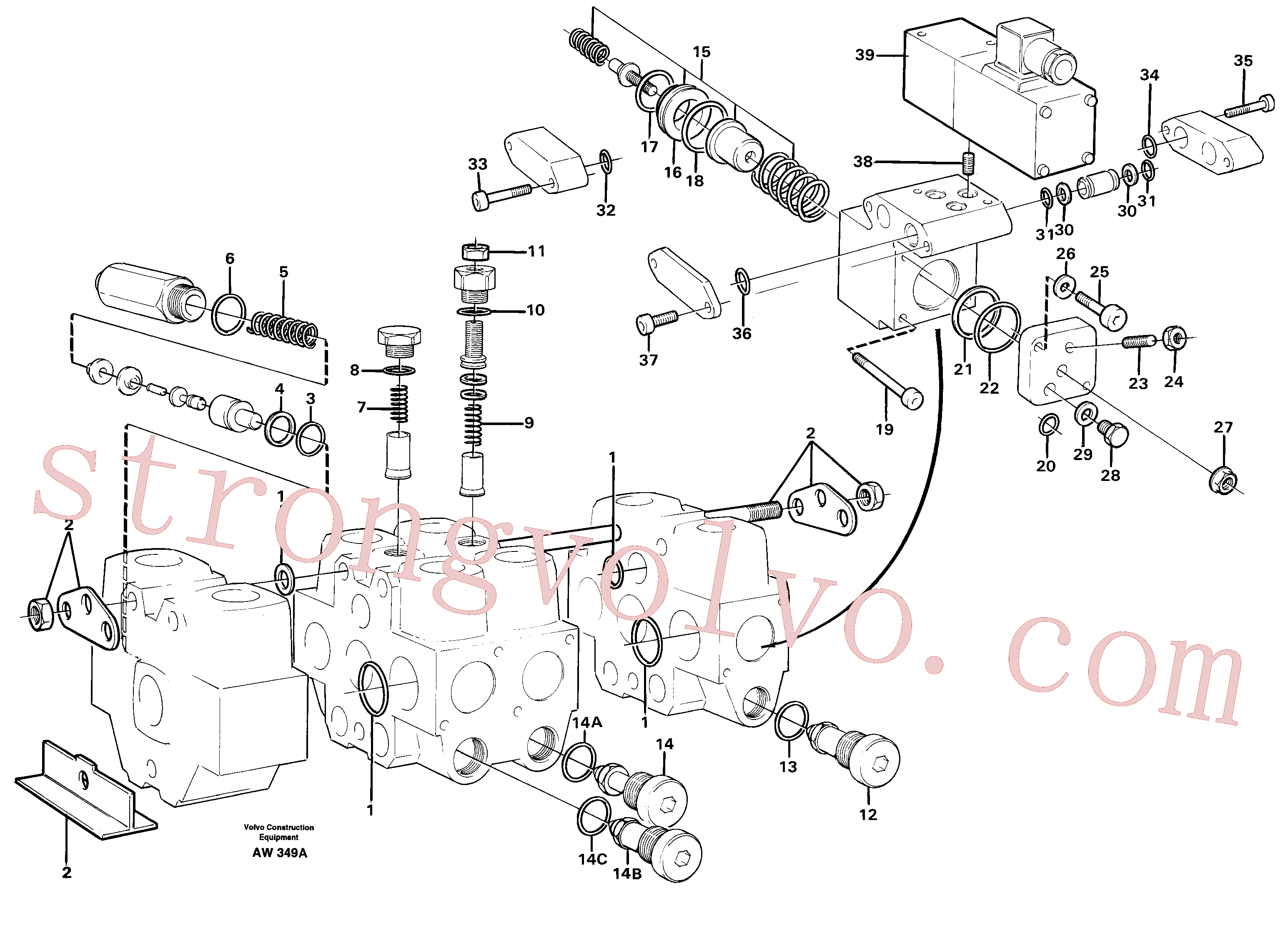 VOE11705946 Volvo Válvula de comando.(AW349A Montagem)