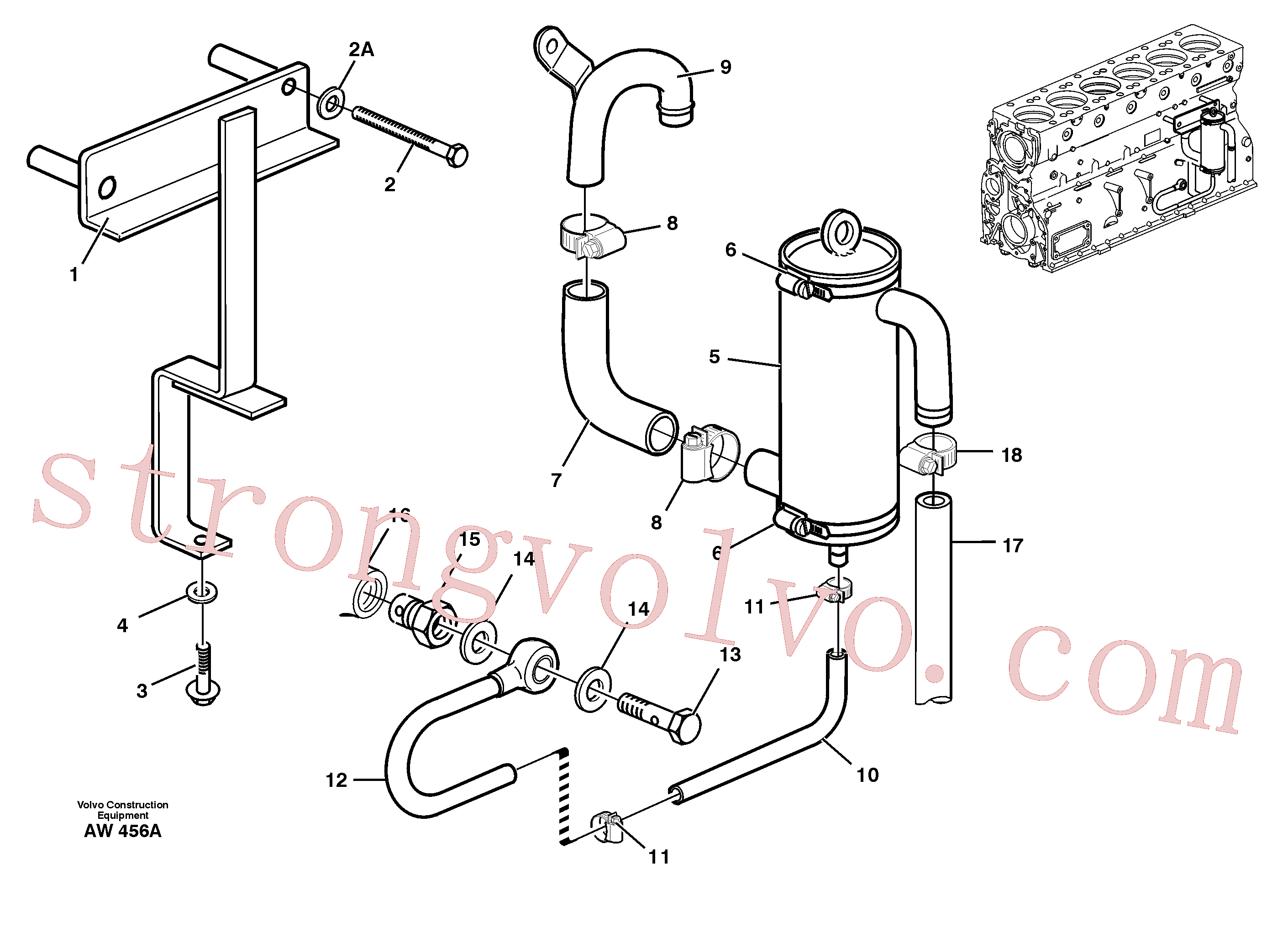 VOE927661 Mangueira de borracha Volvo escavadeira