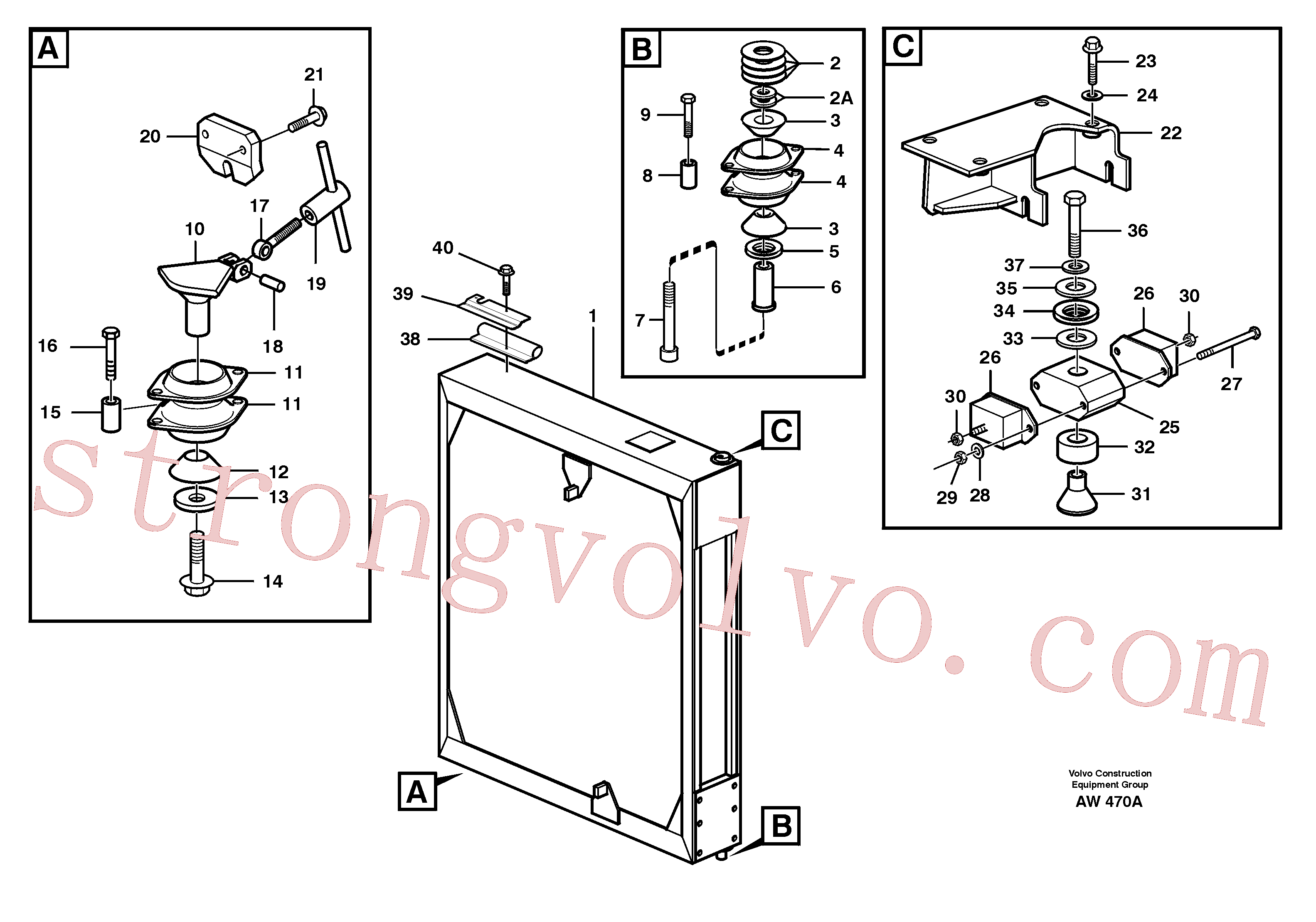 VOE955345 Volvo Radiador com acessórios.(AW470A Montagem)