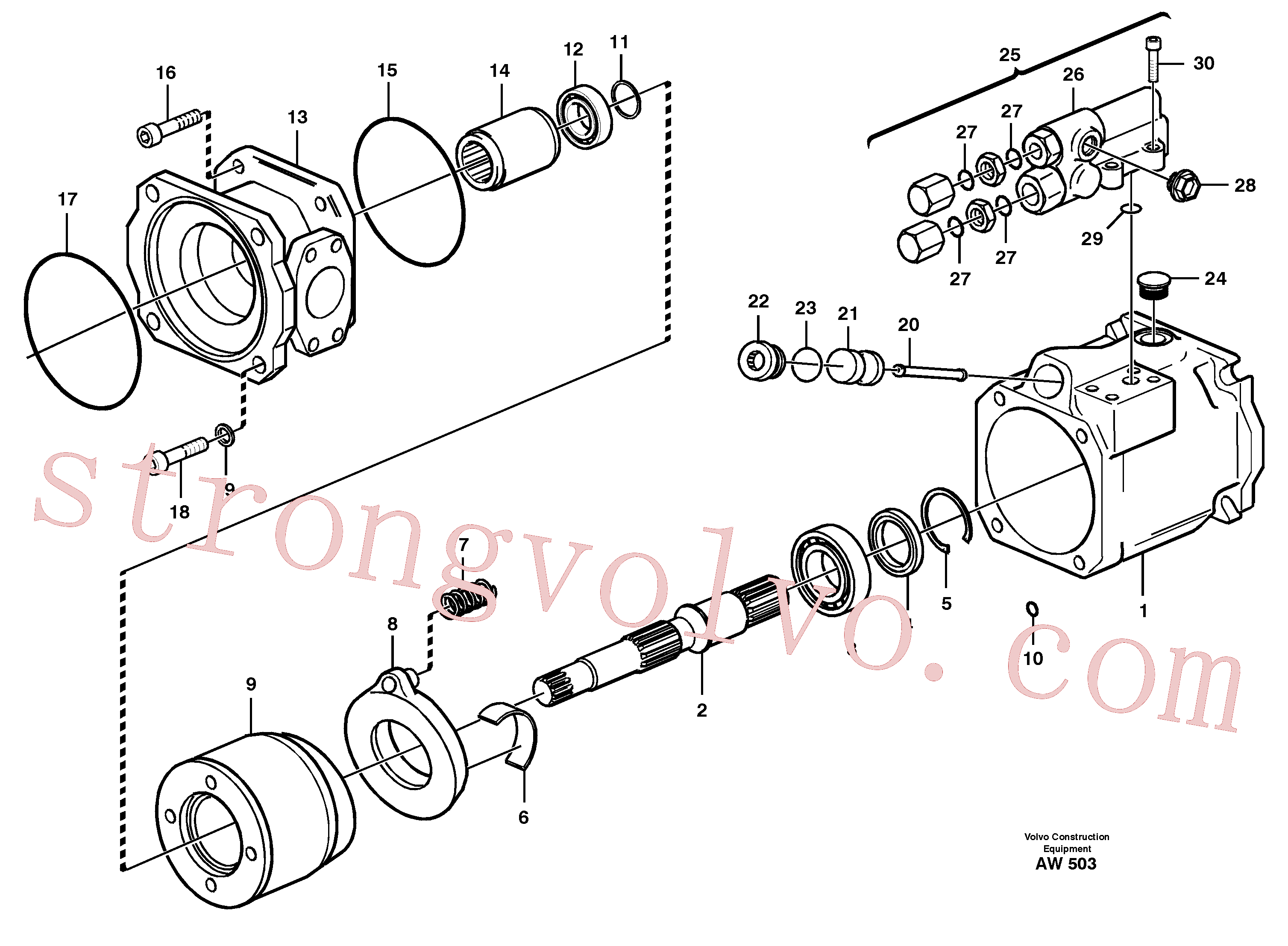 Volvo Acessórios para escavadeira PJ7415153 Acoplamento eixo Acessórios