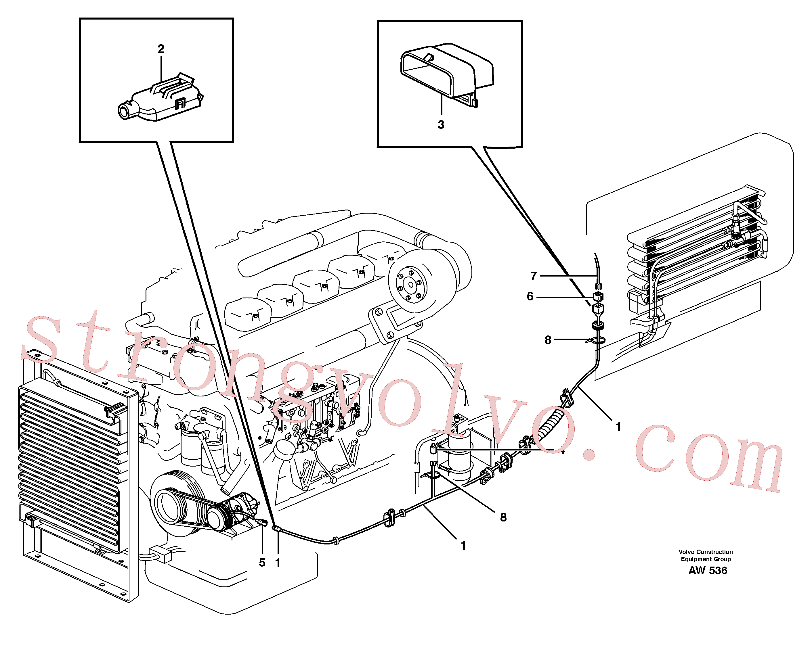 VOE1259829 Volvo Cablagem, ar condicionado(AW536 Montagem)