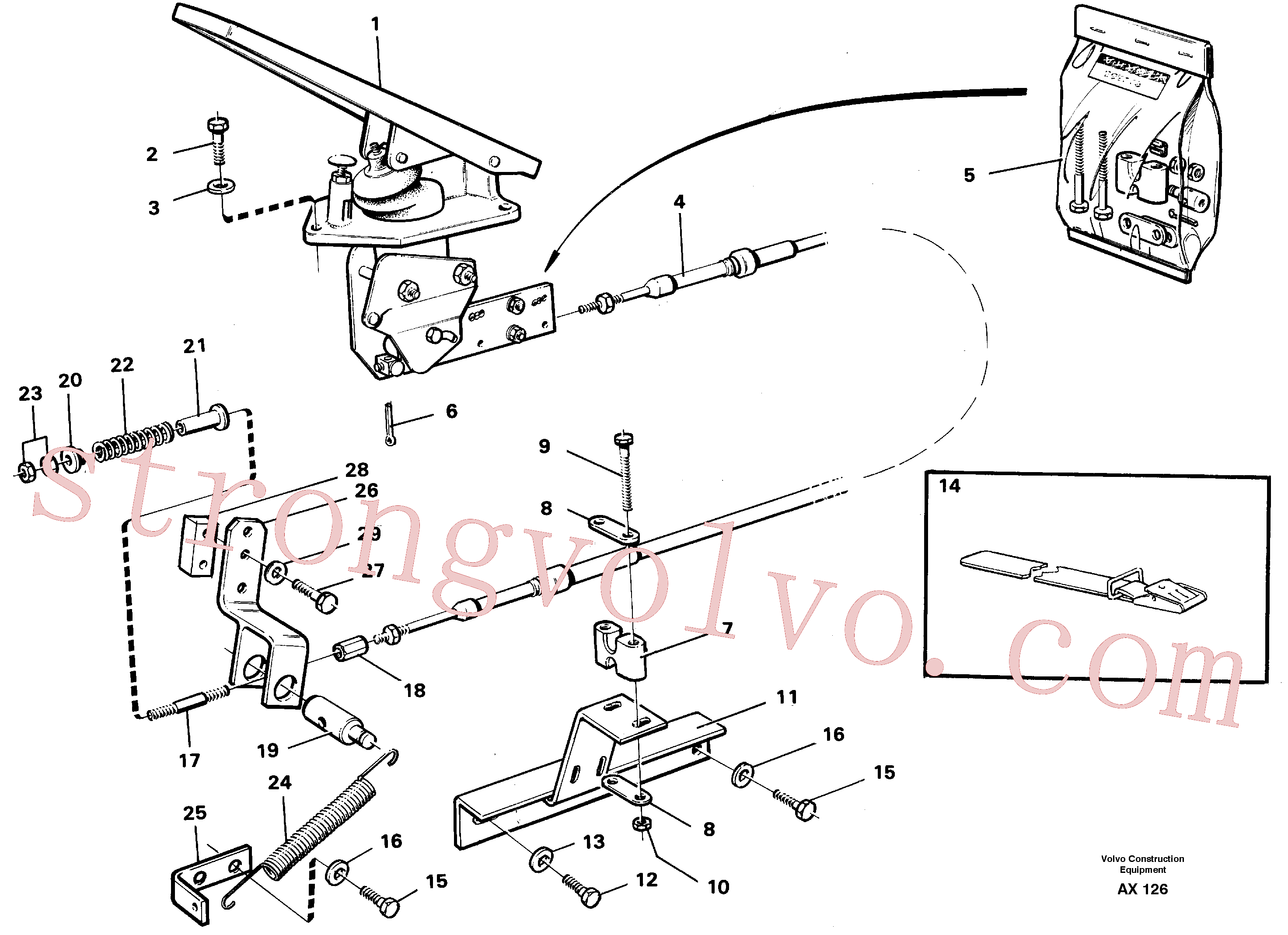 VOE955252 Volvo Comando do regulador(AX126 Montagem)