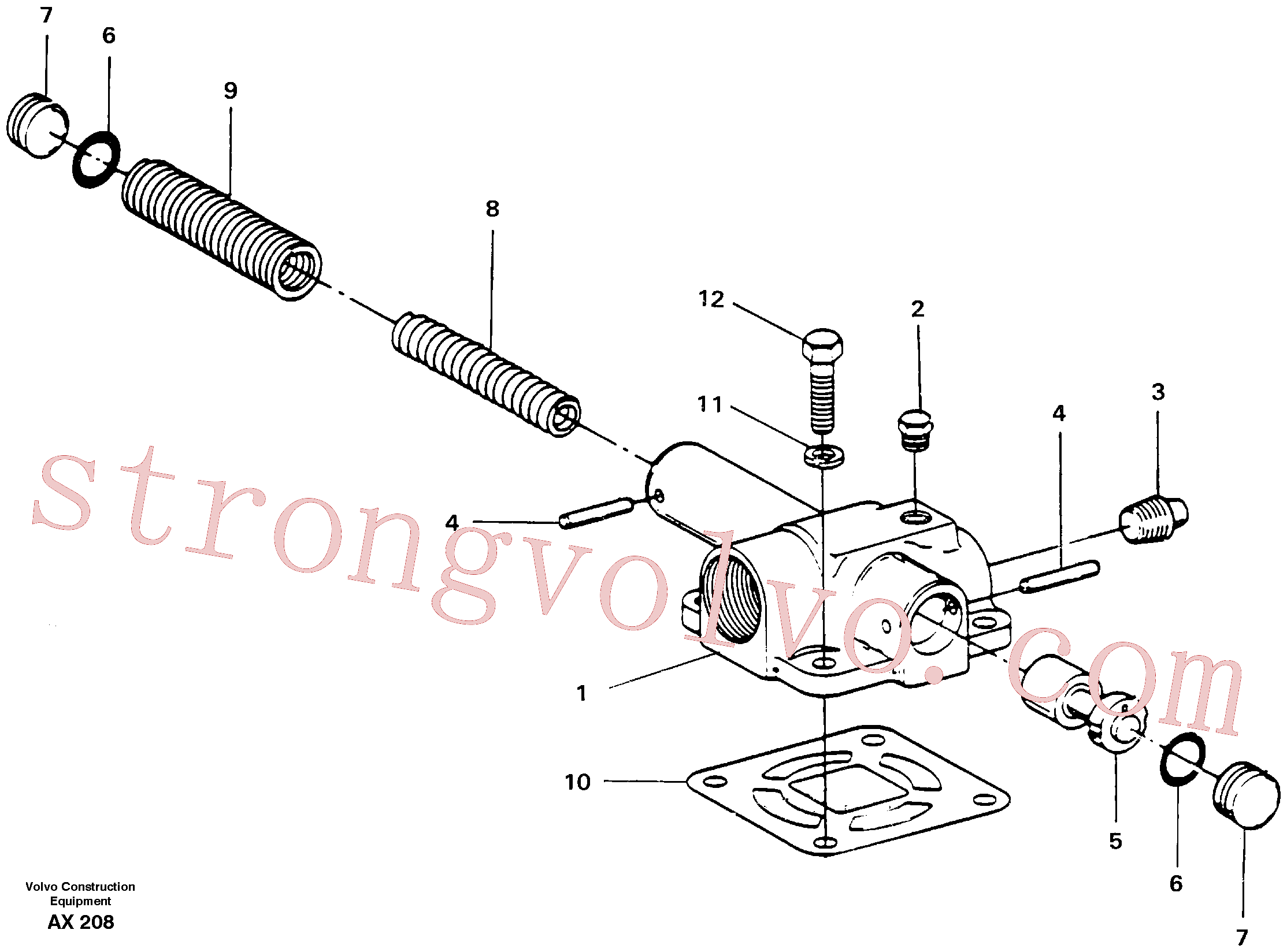 VOE940134 Volvo Válvula de limitação da pressão(AX208 Montagem)