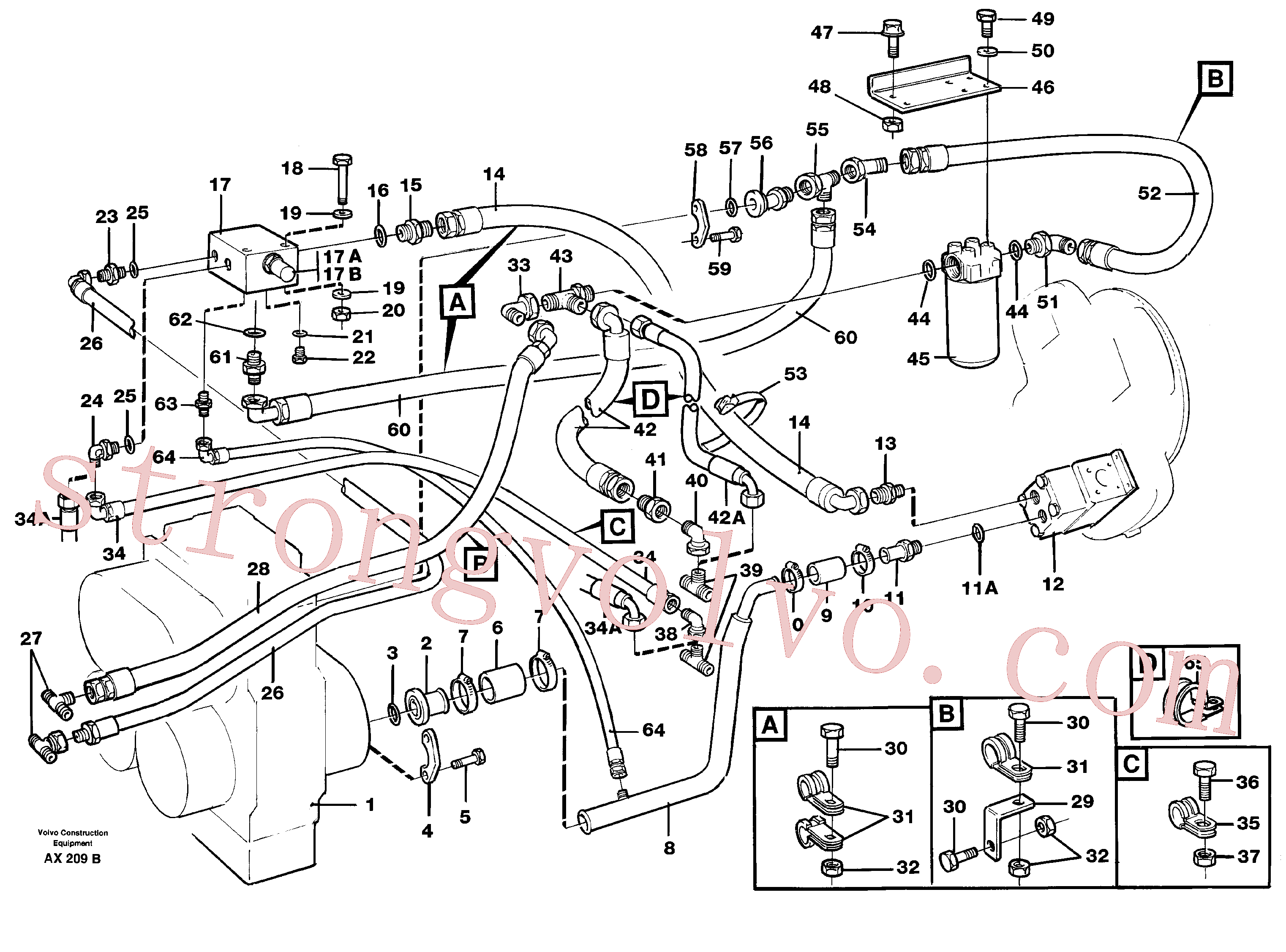 Volvo Montagem VOE14881506 Braçadeira, Braçadeira da mangueira Acessórios