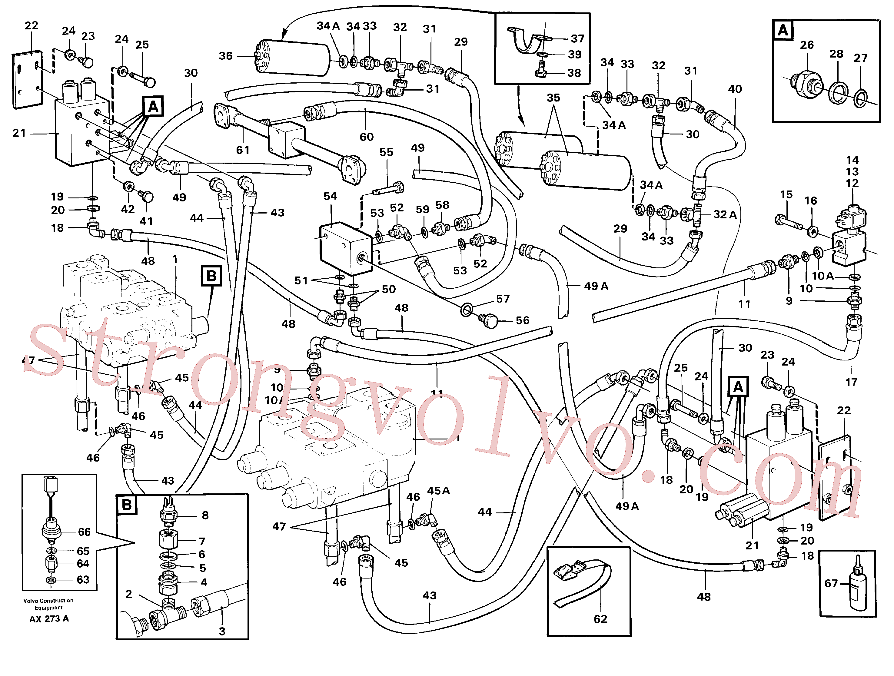 VOE11702389 Volvo Sistema de suspensão da lança(AX273A Montagem)