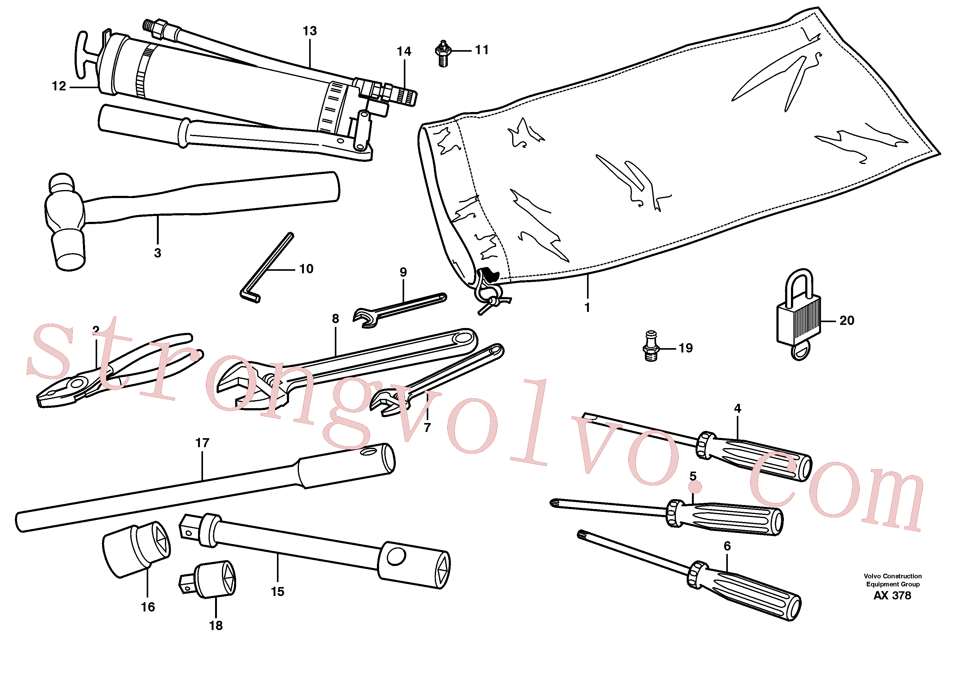 VOE11046810 Volvo Ferramentas(AX378 Montagem)
