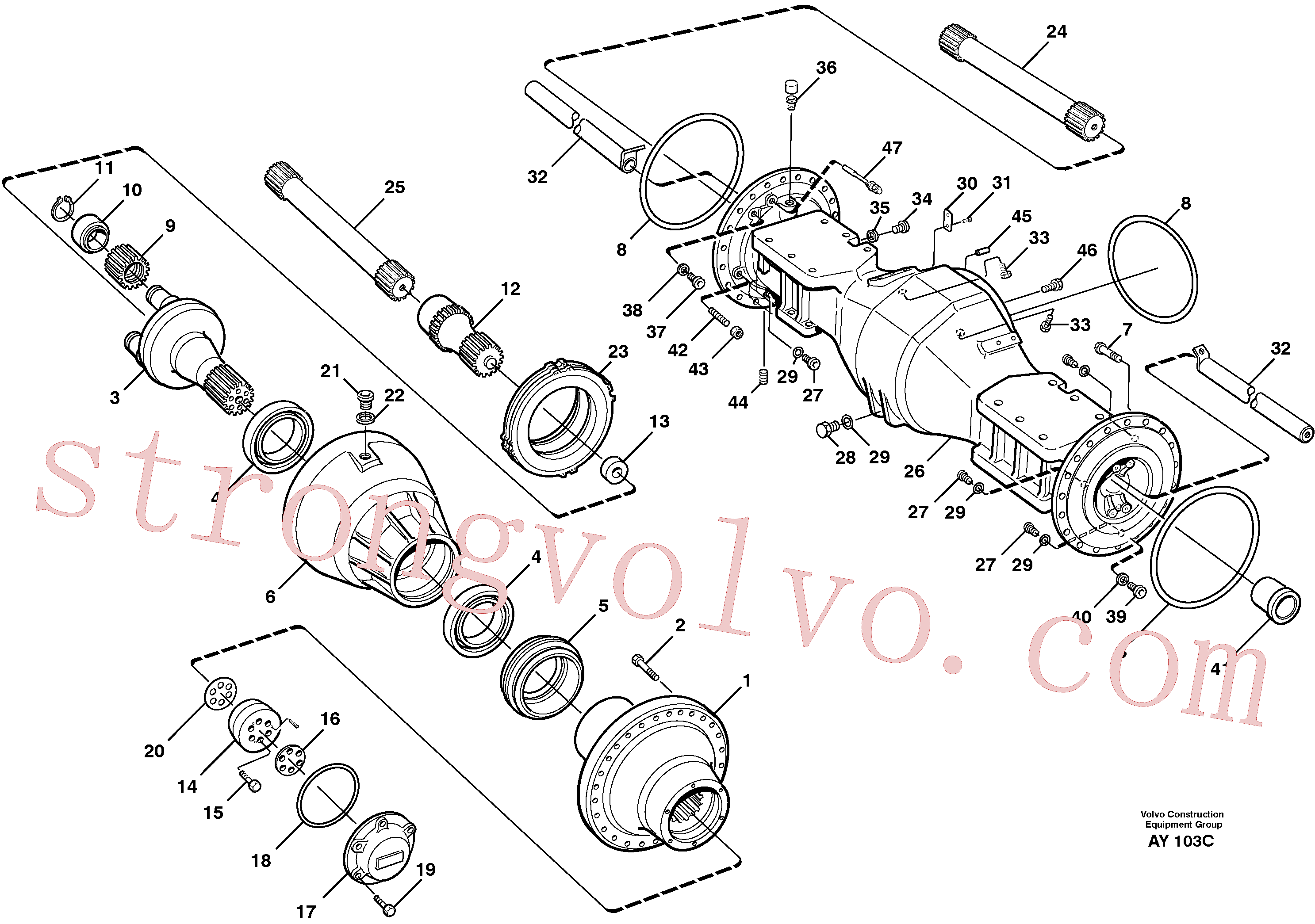 VOE997477 Volvo Veio planetário, dianteiro(AY103C Montagem)