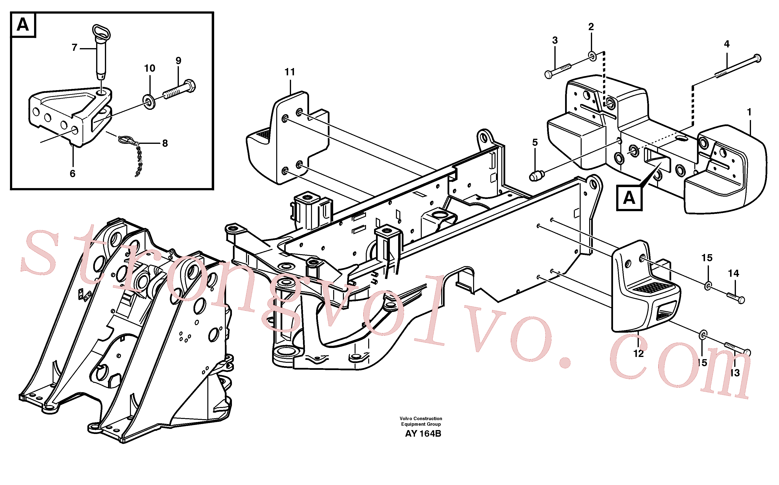VOE955413 Volvo Engate traseiro e contra-peso(AY164B Montagem)