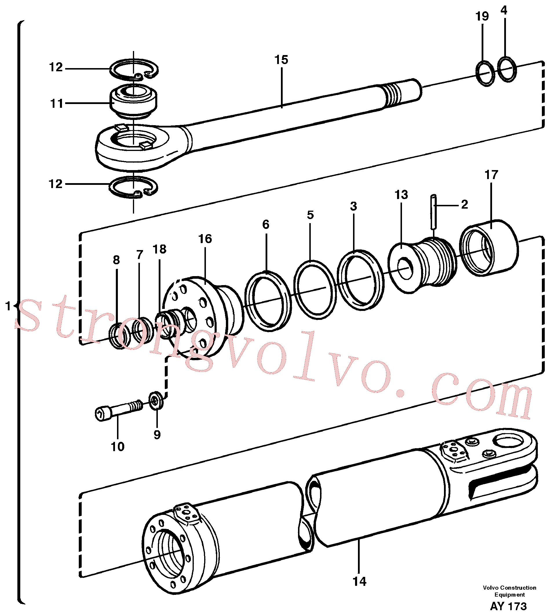 VOE11088148 Volvo Cilindro hidráulico(AY173 Montagem)