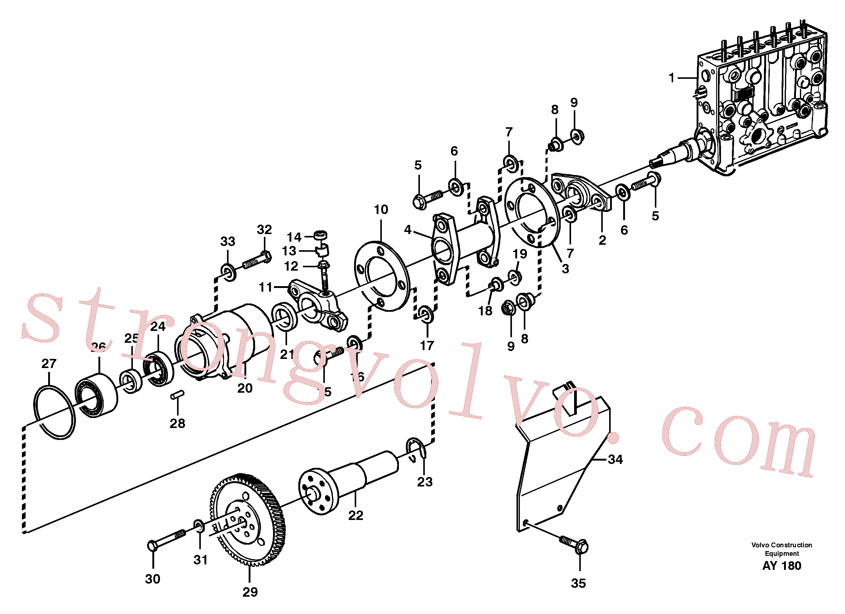 VOE11999841 Volvo Accionamento da bomba(AY180 Montagem)
