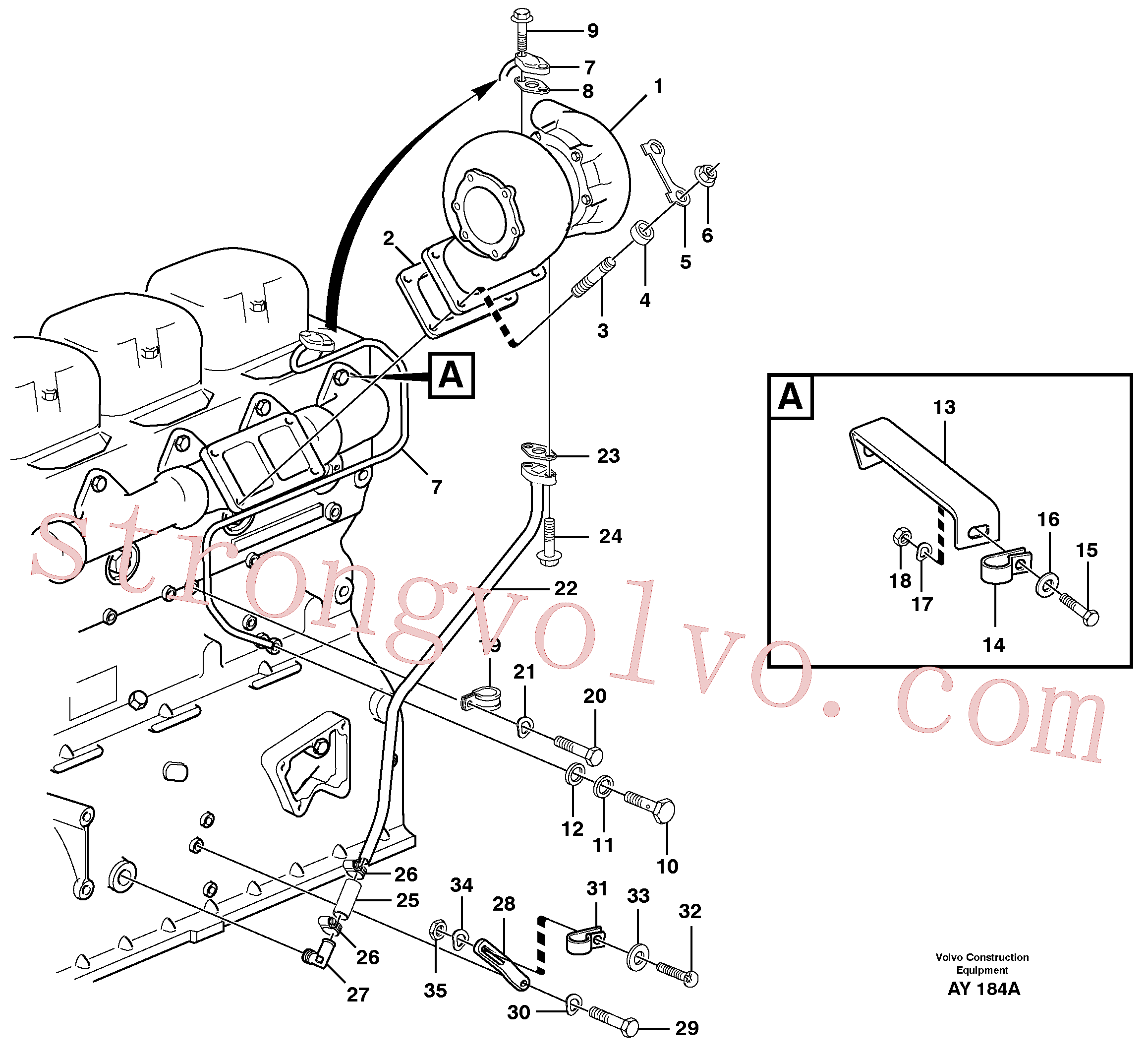 VOE942287 Volvo Turbocompressor com acessórios(AY184A Montagem)