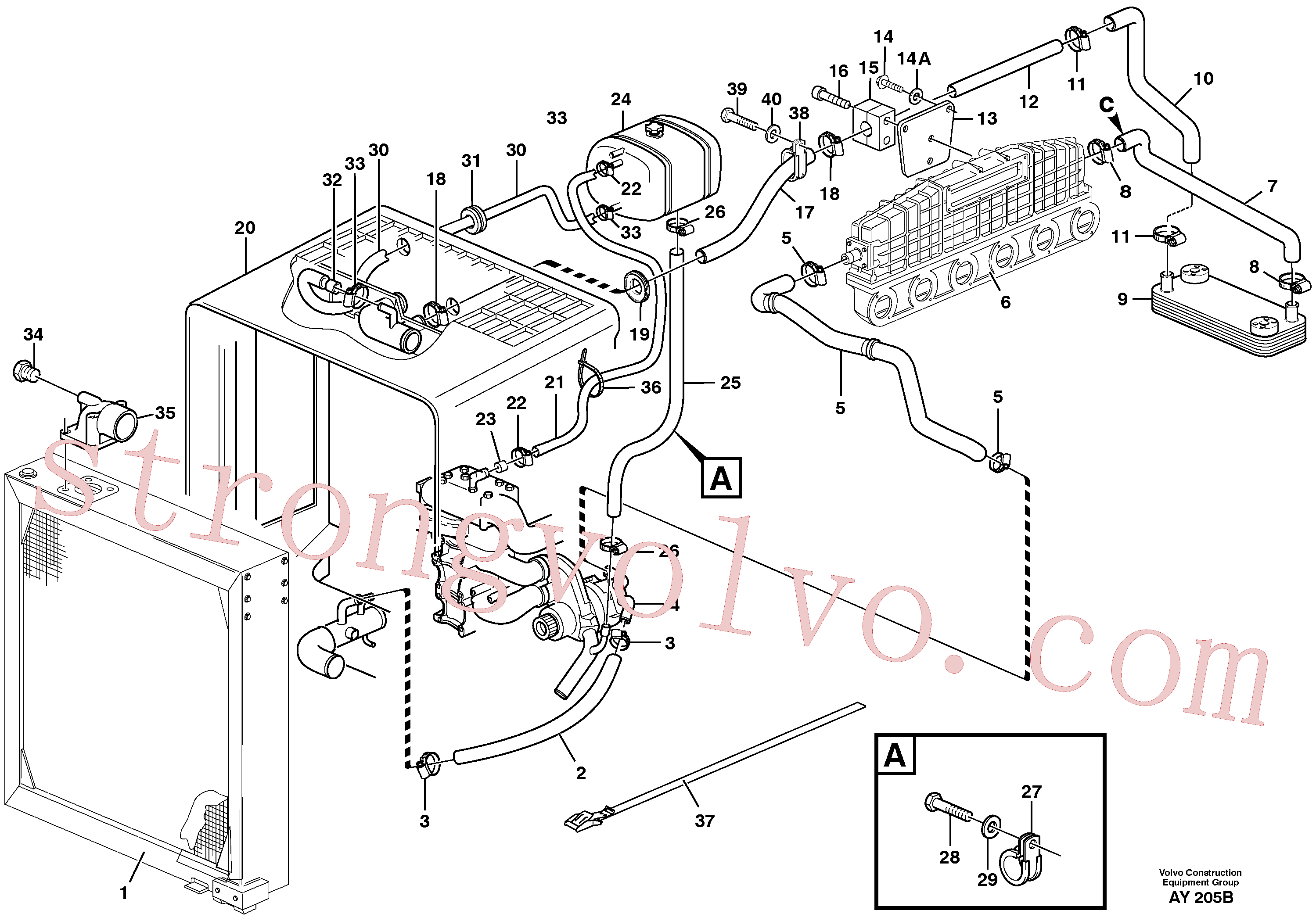 VOE940135 Volvo Sistema de arrefecimento(AY205B Montagem)