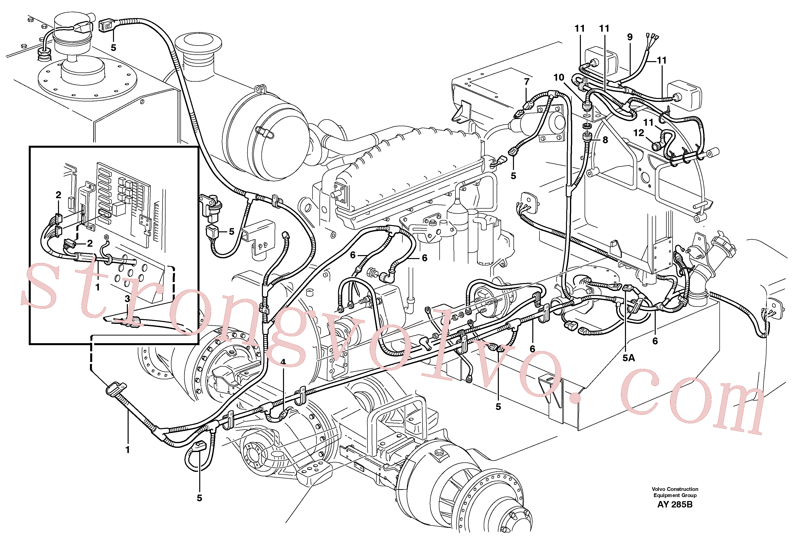VOE4803748 Volvo Cablagem, traseira(AY285B Montagem)