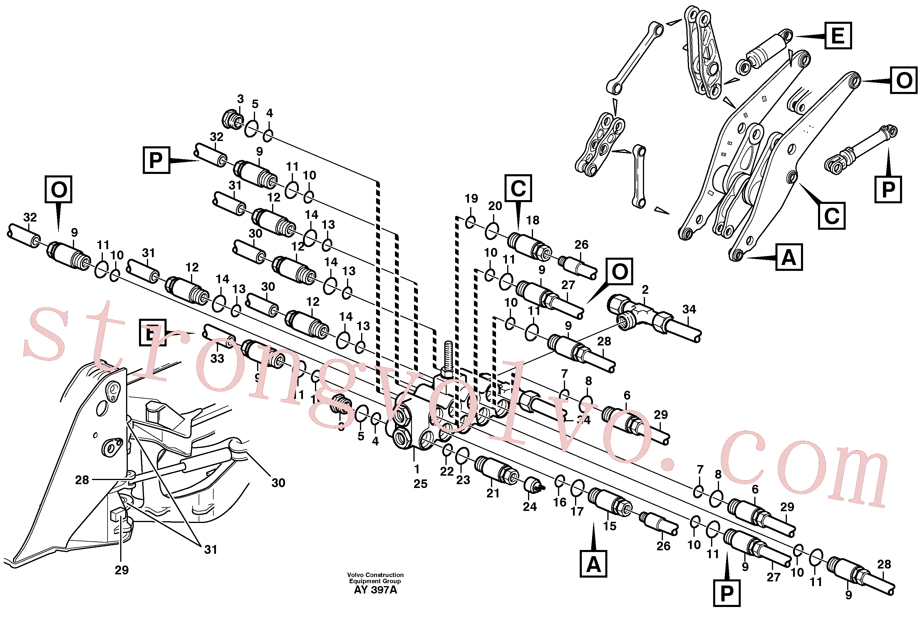 VOE11702375 Volvo Bloco de distribuição, B1(AY397A Montagem)