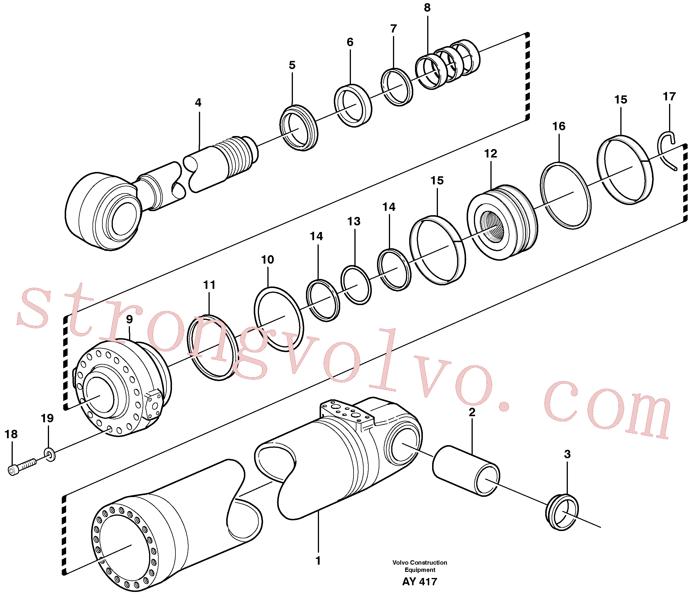 VOE11088496 Volvo Cilindro hidráulico, rotação(AY417 Montagem)