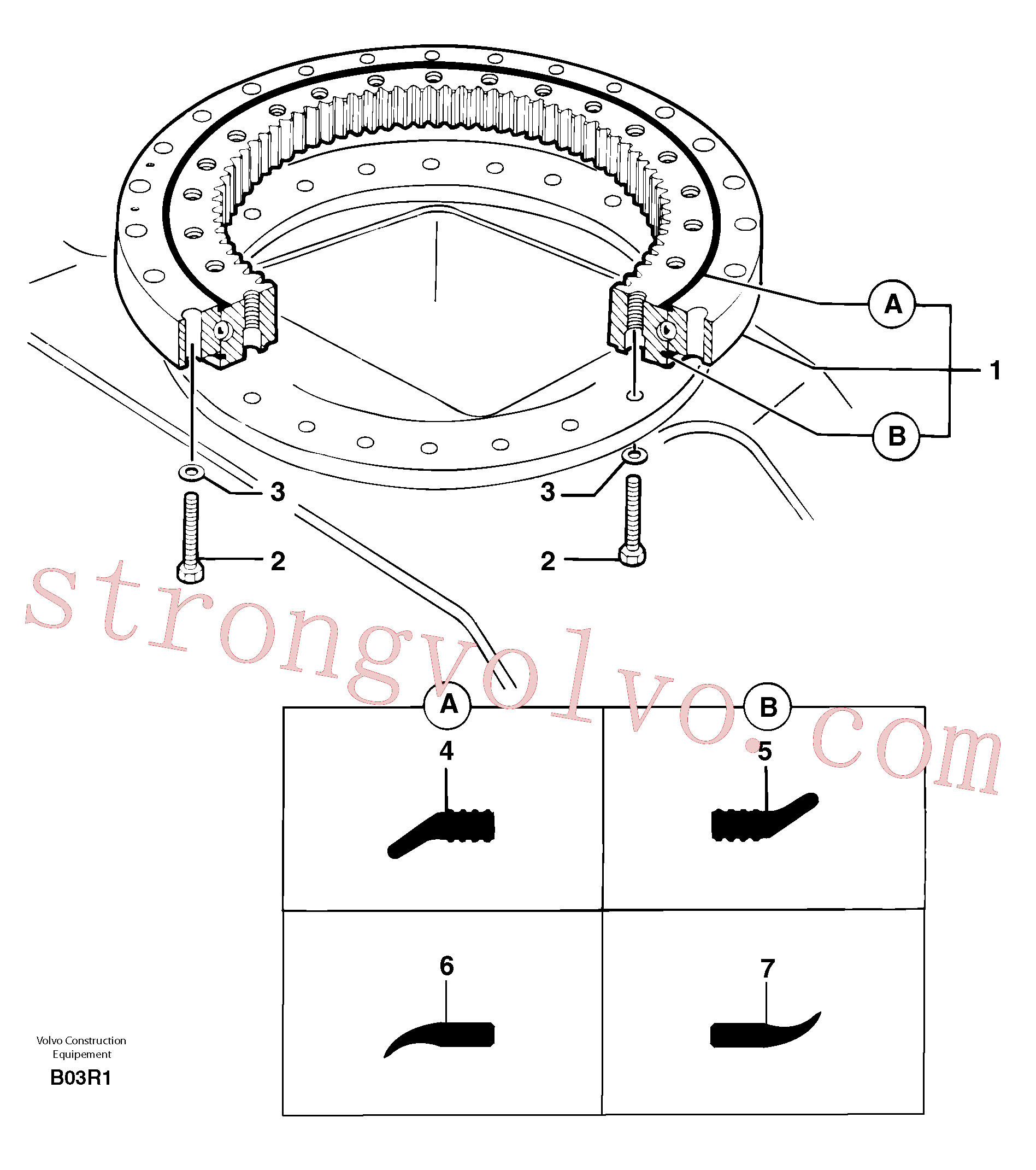 VOE15055839 Volvo Anel de rotação(B03R1 Montagem)