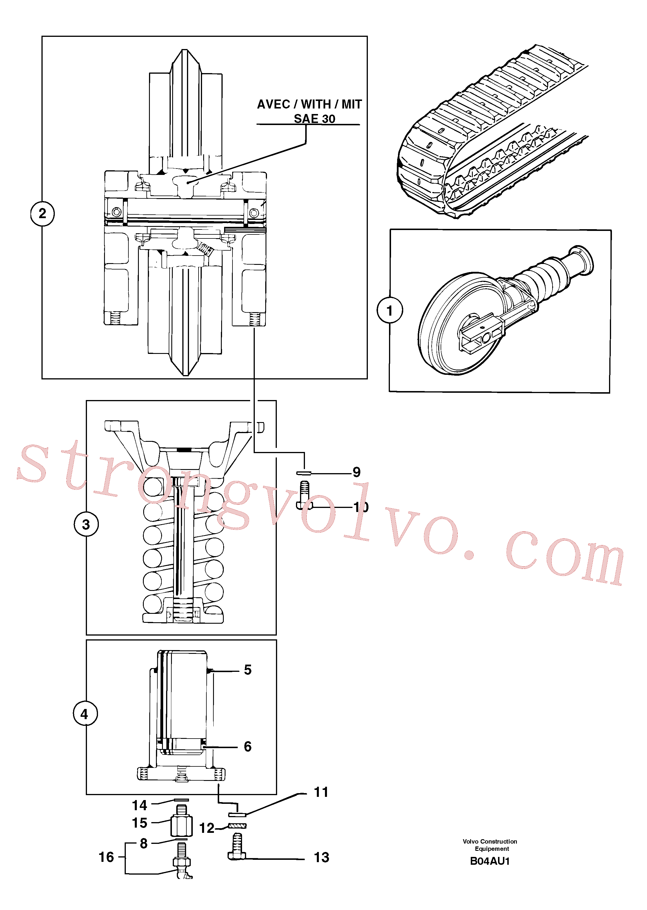 VOE12743268 Volvo Tensão dos rastos (rastos de borracha)(B04AU1 Montagem)