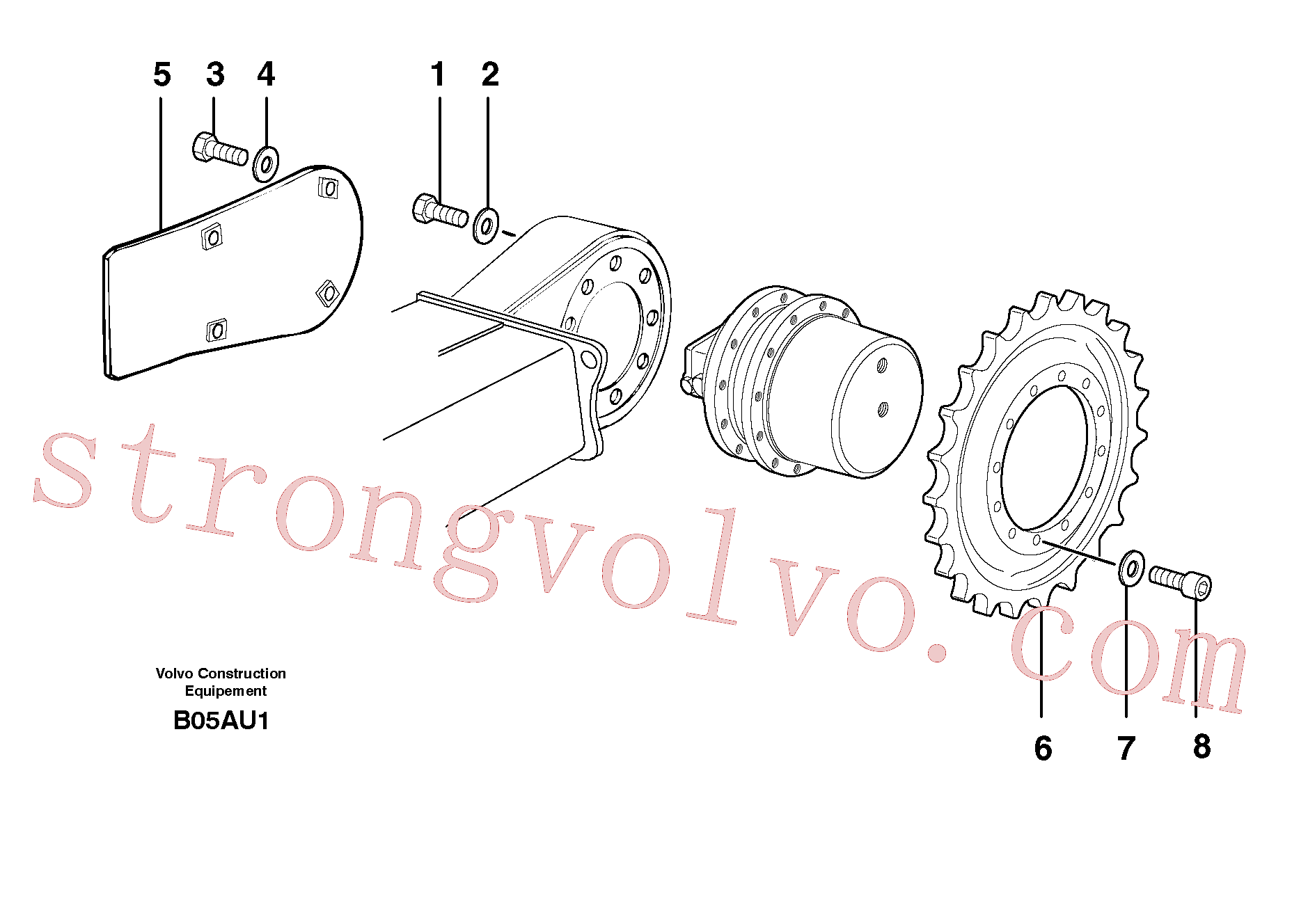 VOE974003 Volvo Conjunto do motor da engrenagem de curso / roda dentada(B05AU1 Montagem)