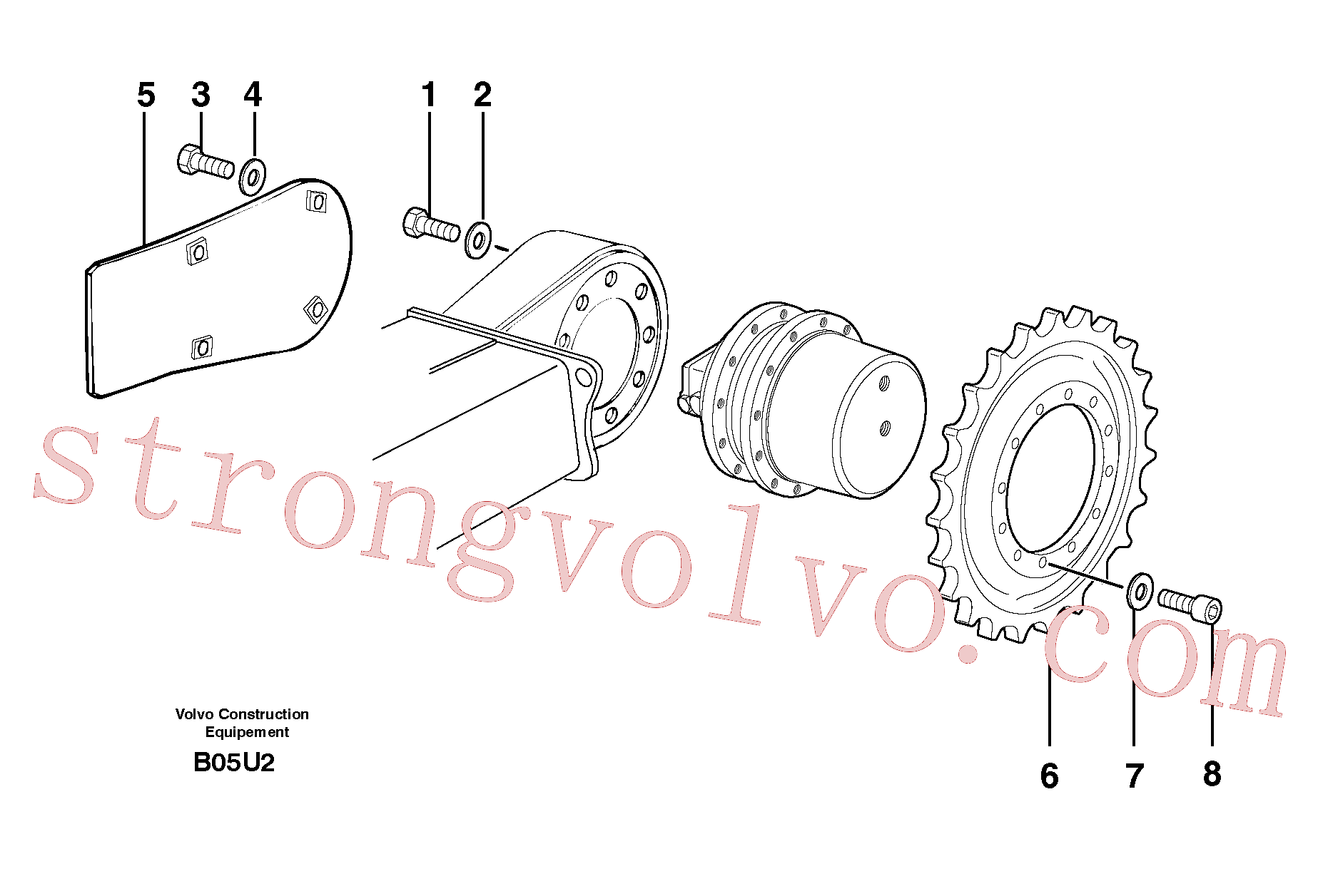 VOE11803009 Volvo Conjunto do motor da engrenagem de curso / roda dentada(B05U2 Montagem)