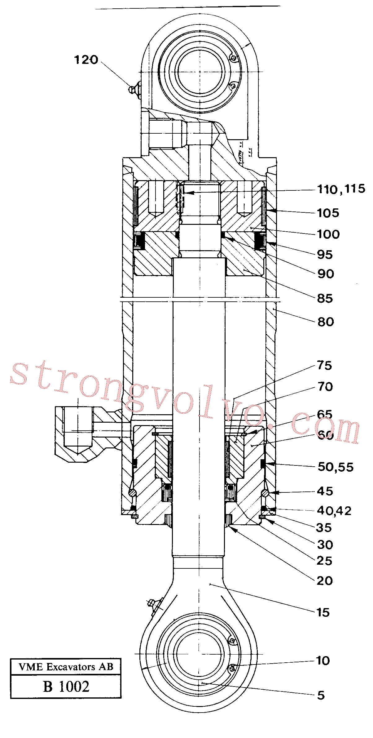 VOE14231336 Volvo Cilindro da direcção(B1002 Montagem)