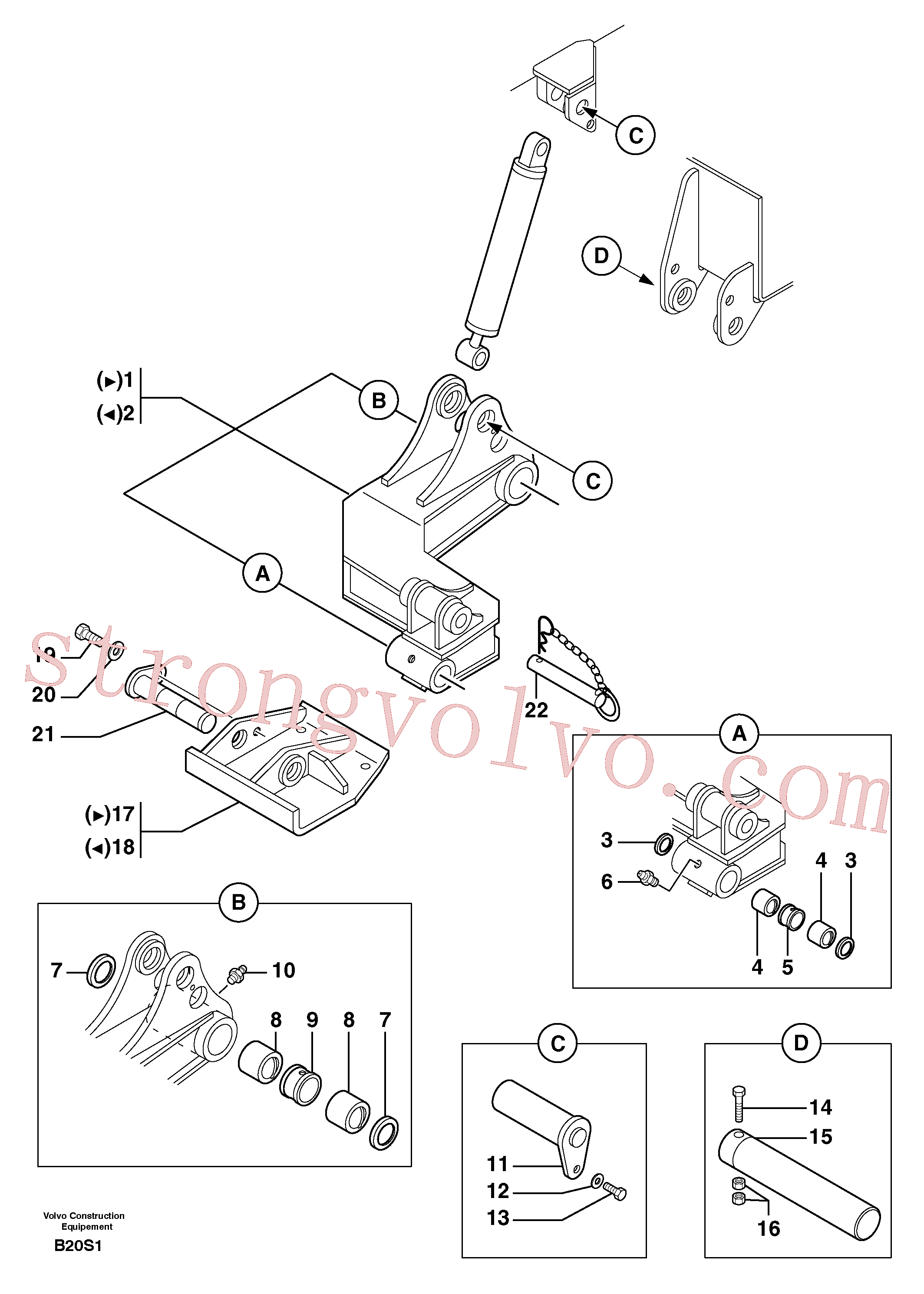 Volvo Acessórios para escavadeira PJ3870055 Bushing Acessórios