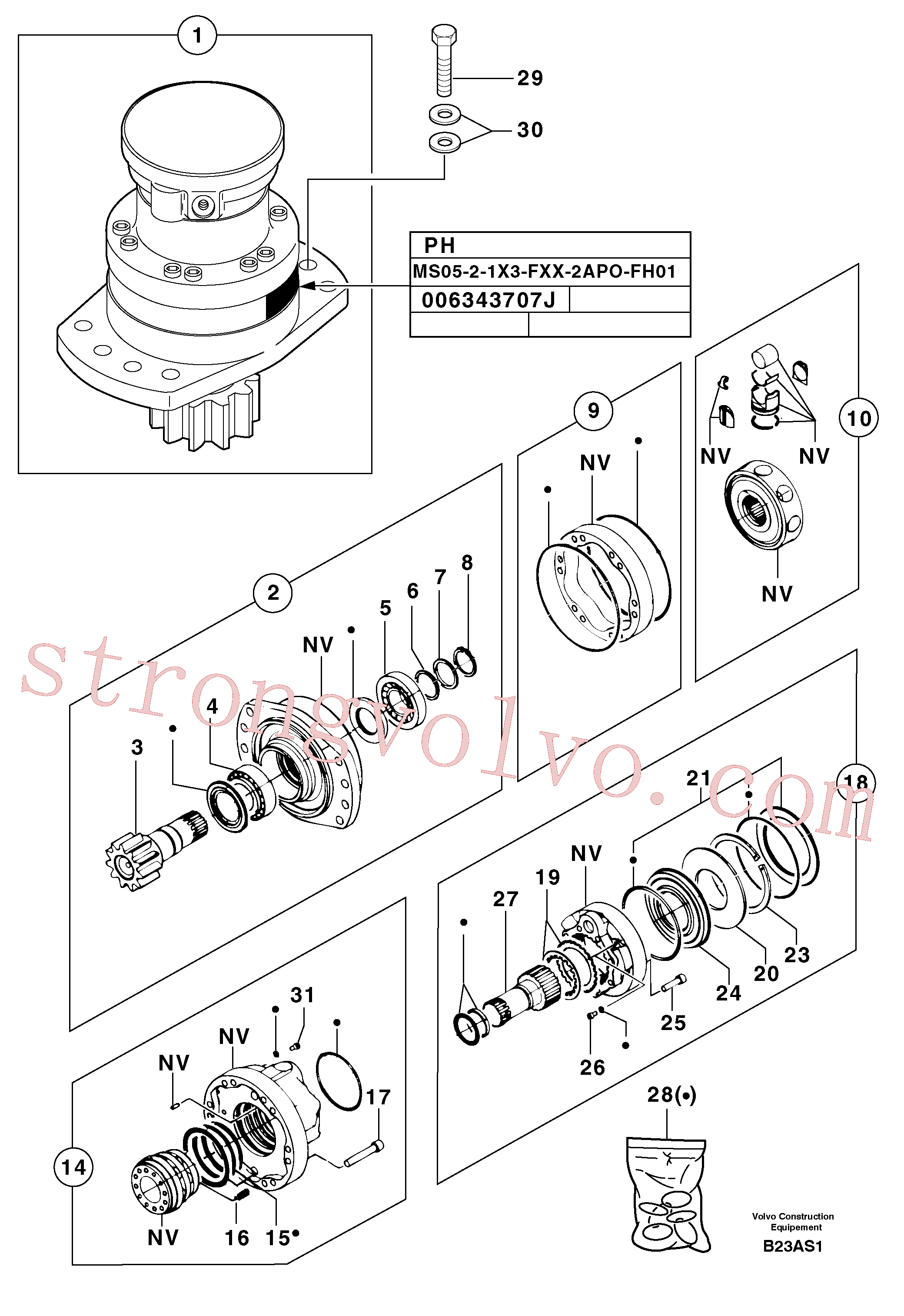 Volvo Montagem PJ7417000 Piston Acessórios