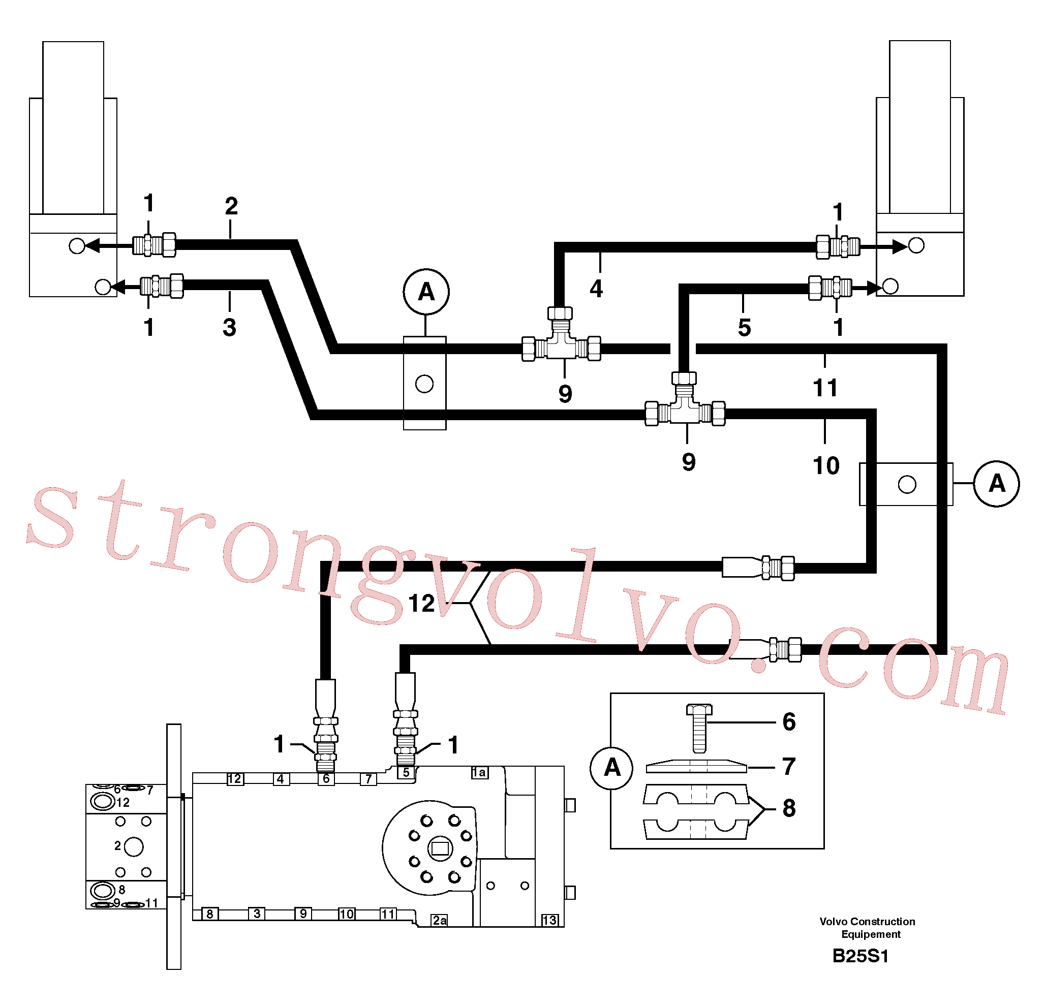 China Made PJ4690122 Flange Volvo Acessórios para escavadeira