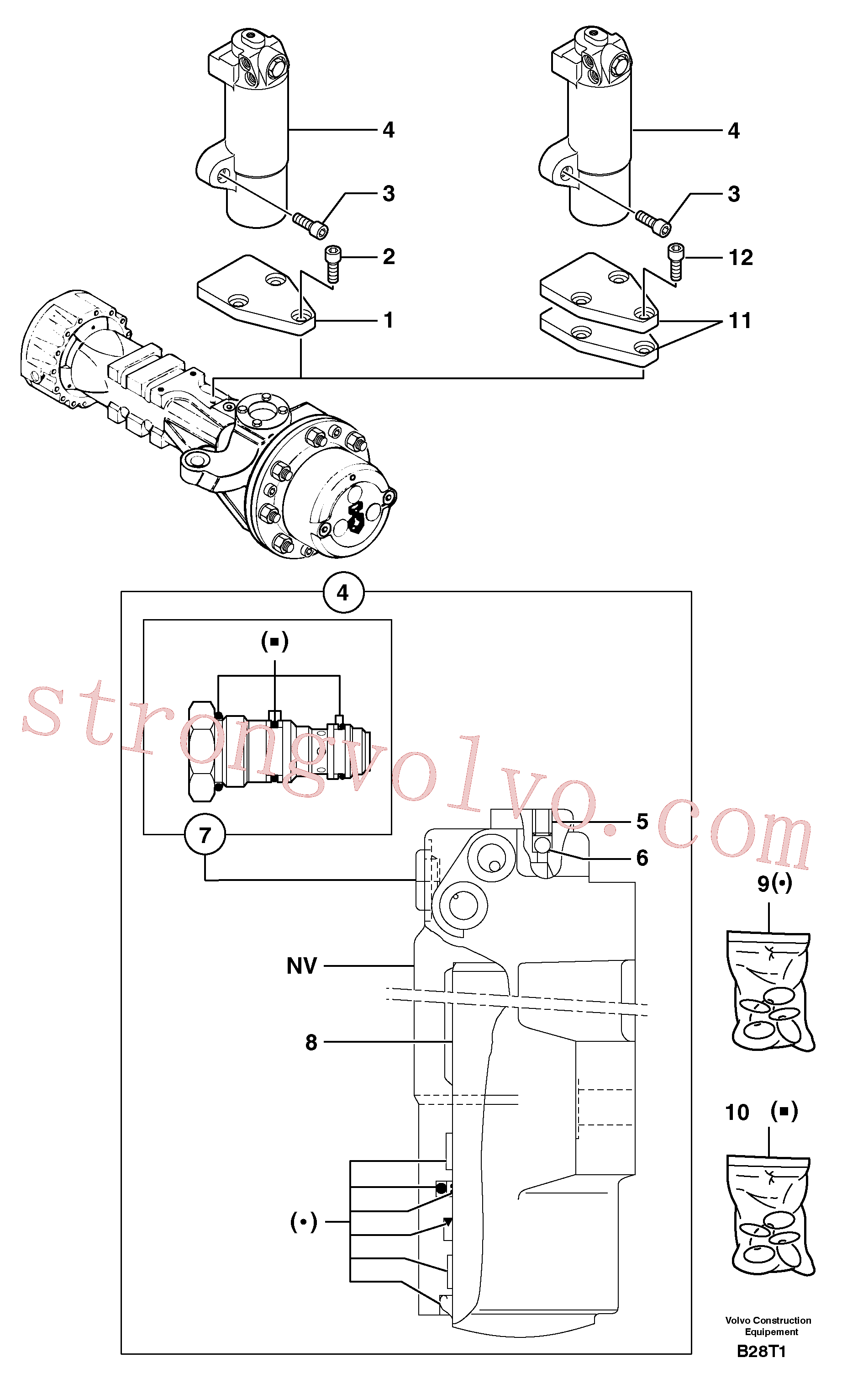 PJ5220015 Válvula de descarga Volvo escavadeira