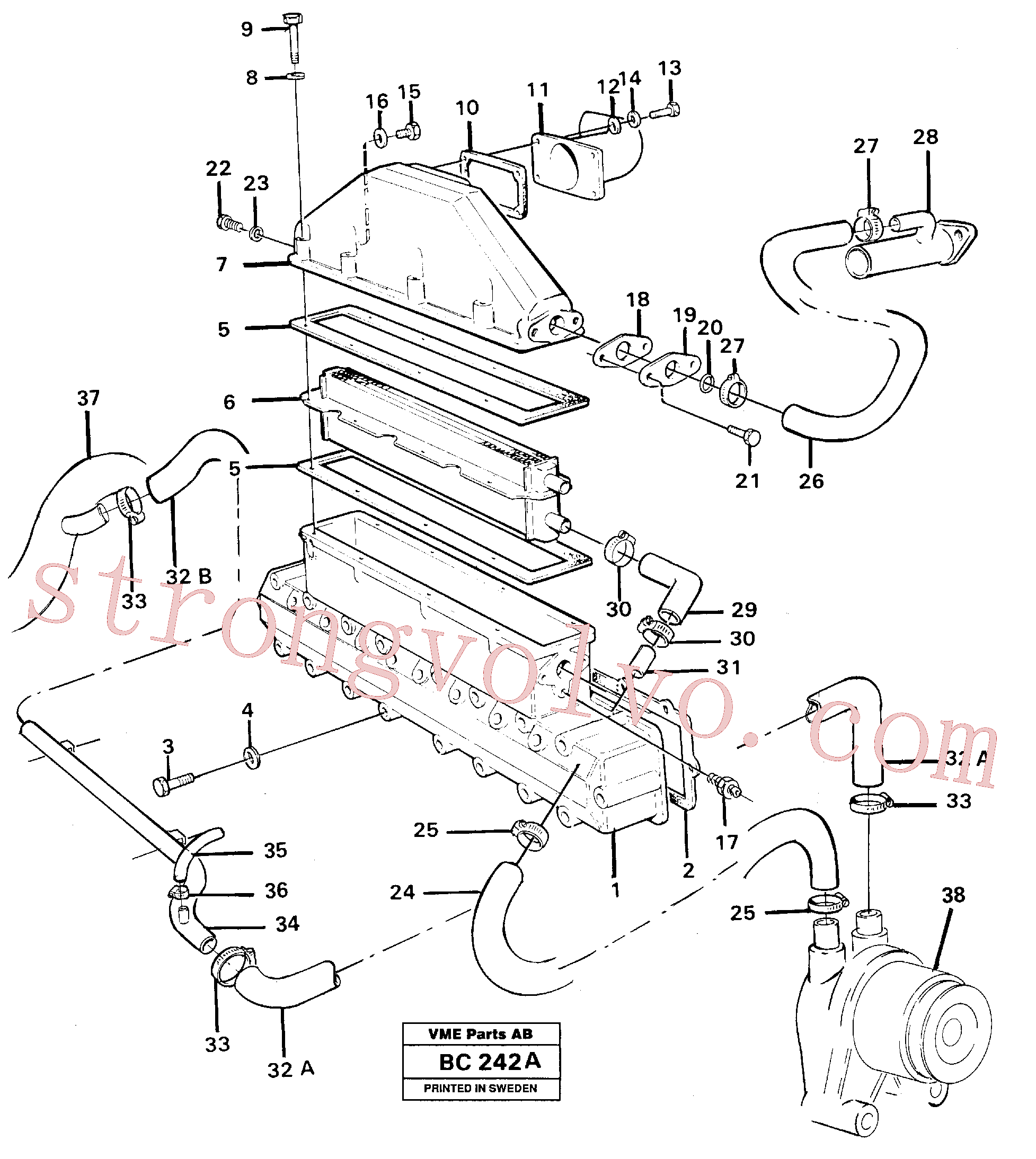 VOE468706 Volvo Intercooler(BC242A Montagem)