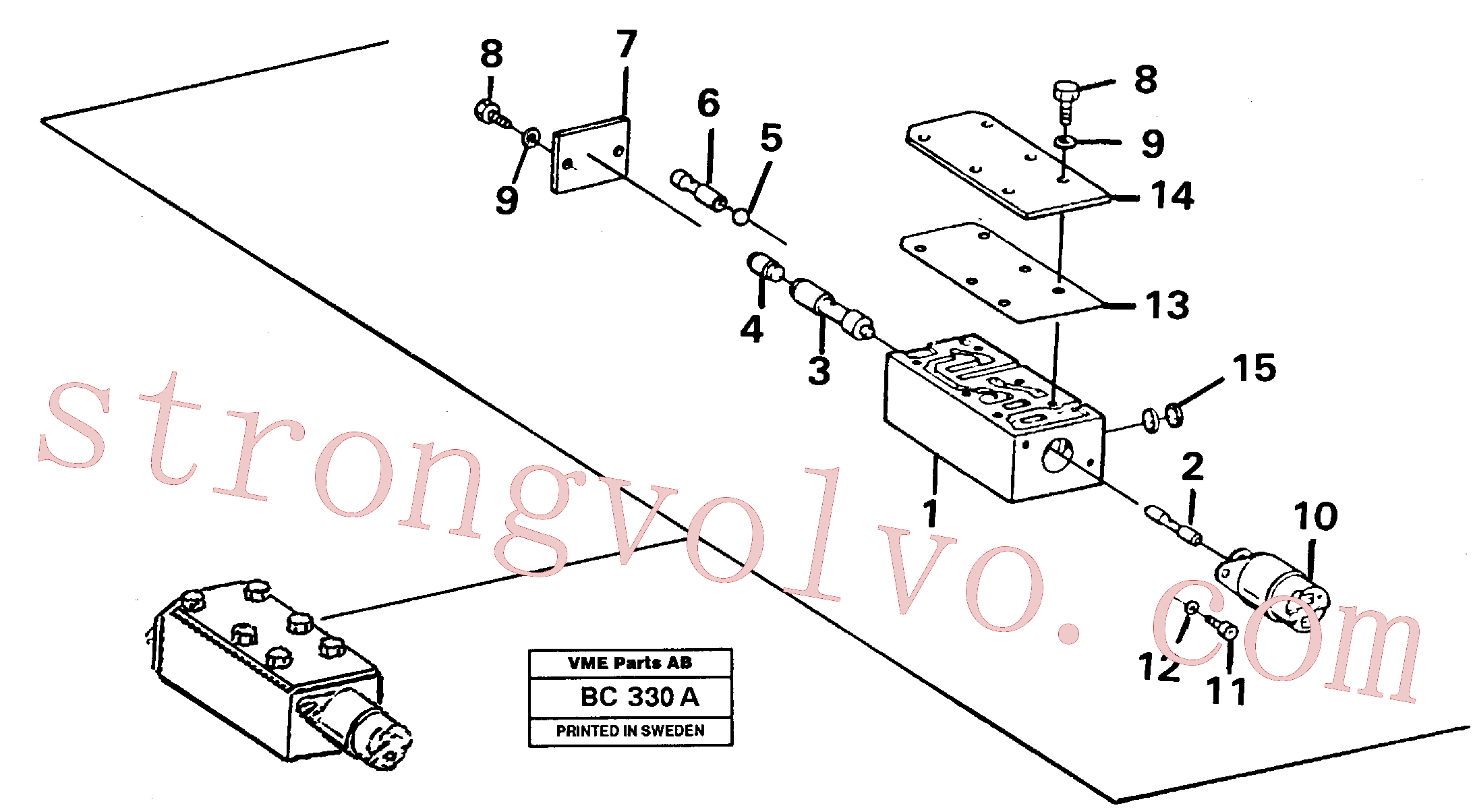 VOE11998796 Volvo Válvula, corpo do circuito e válvula de retorno(BC330A Montagem)