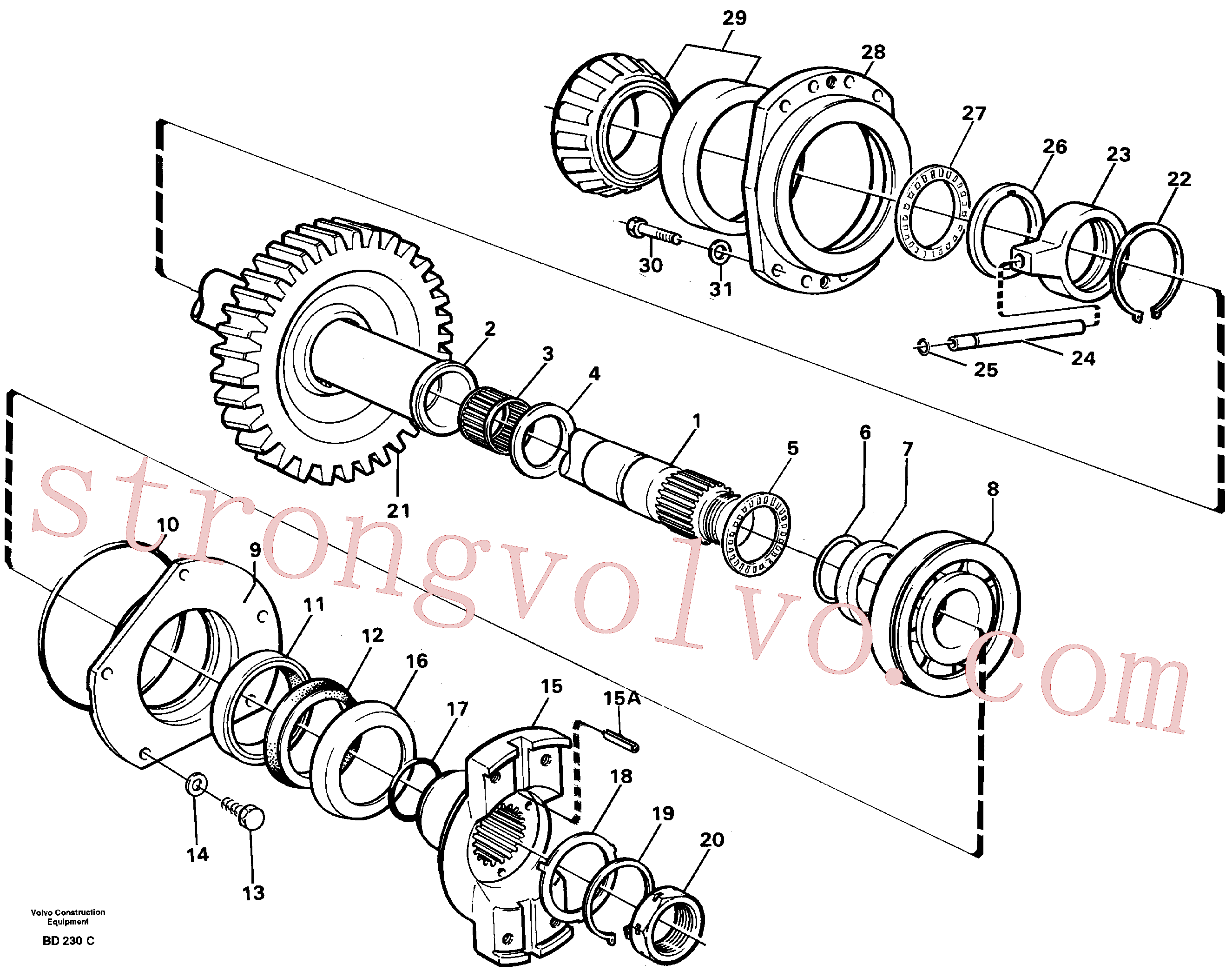 VOE944123 Volvo Veio de accionamento(BD230C Montagem)