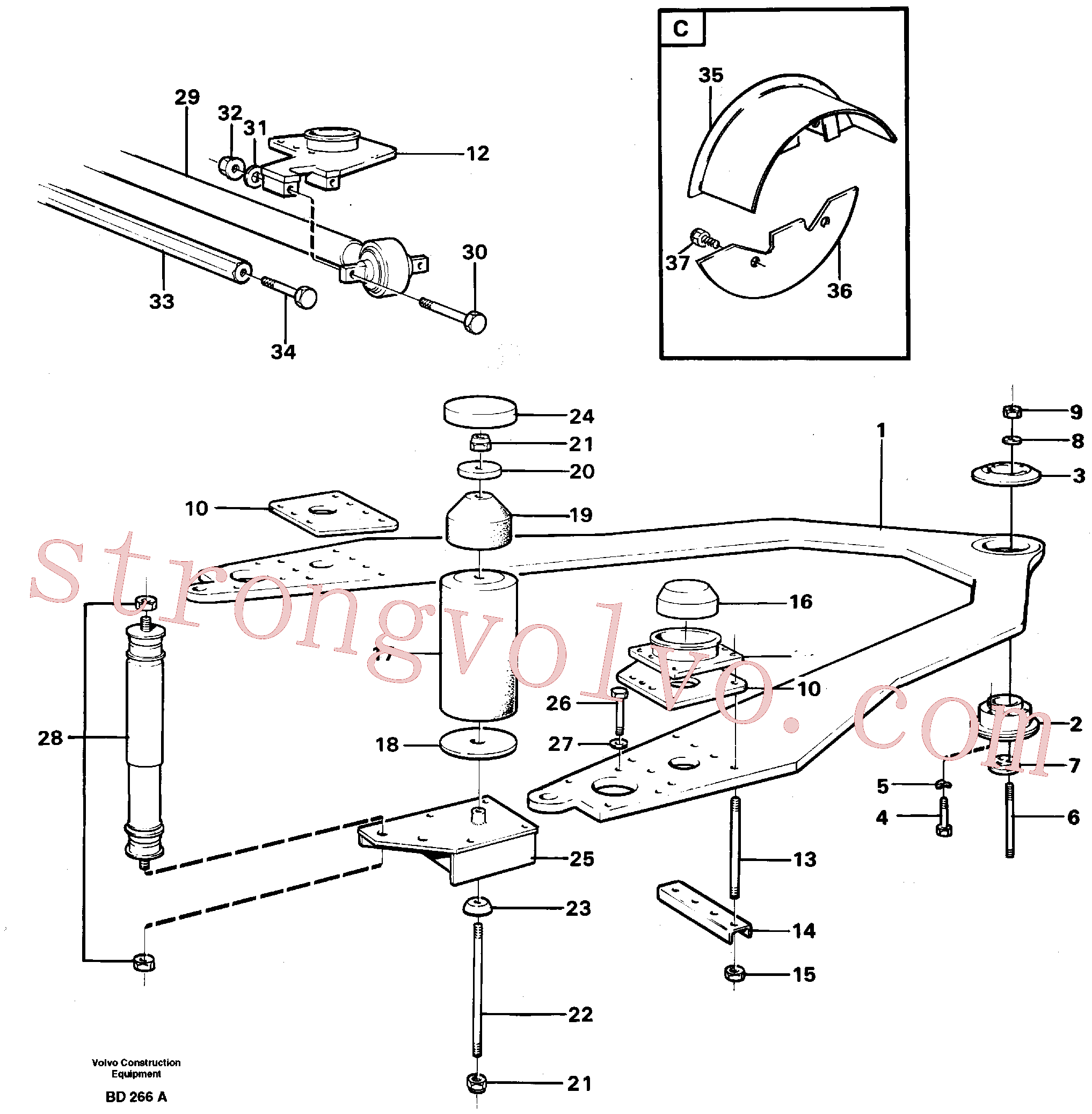 VOE14102685 Volvo Suspensão do eixo dianteiro(BD266A Montagem)