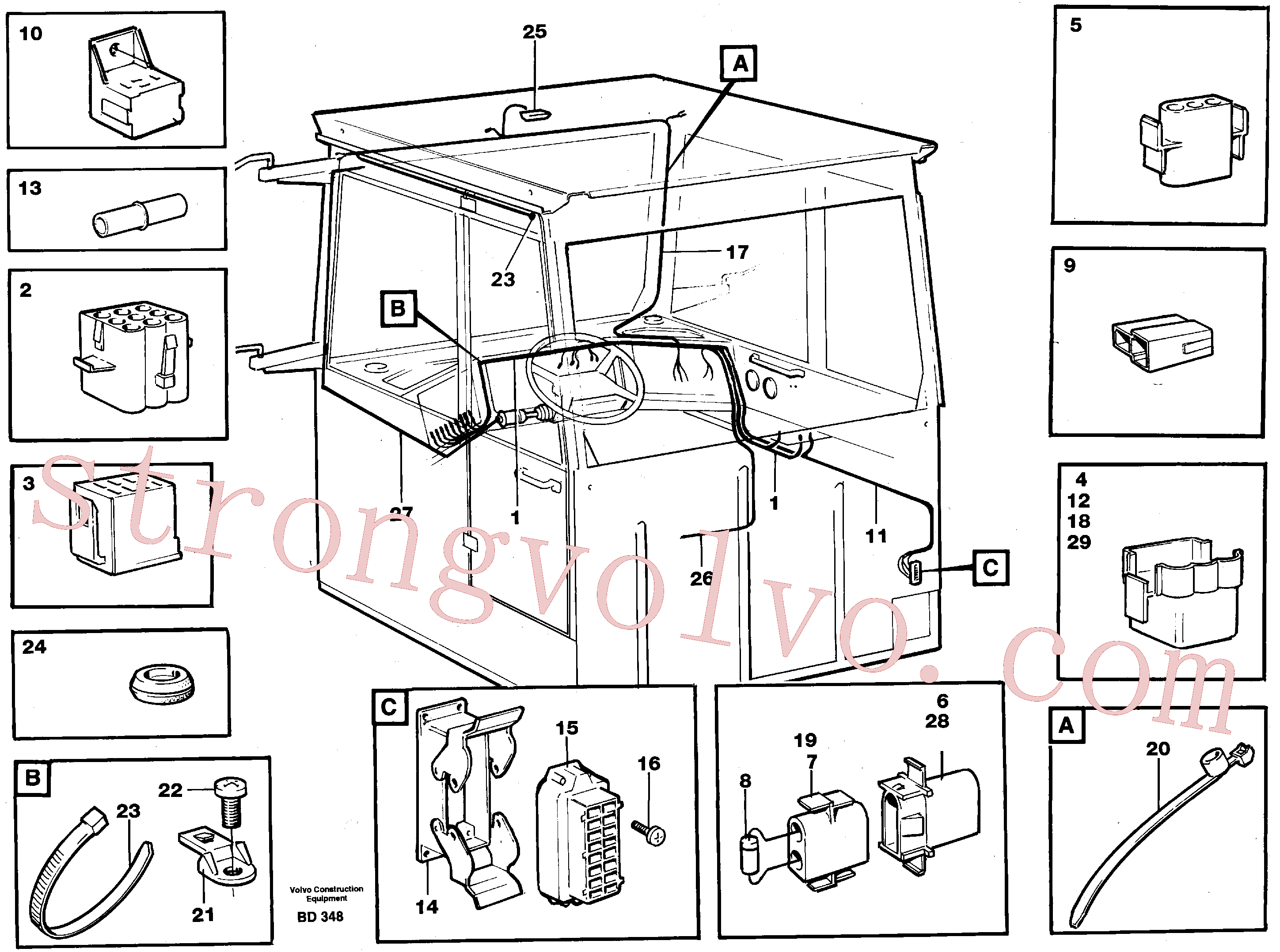 VOE14212875 Volvo Cablagem, cabina(BD348 Montagem)