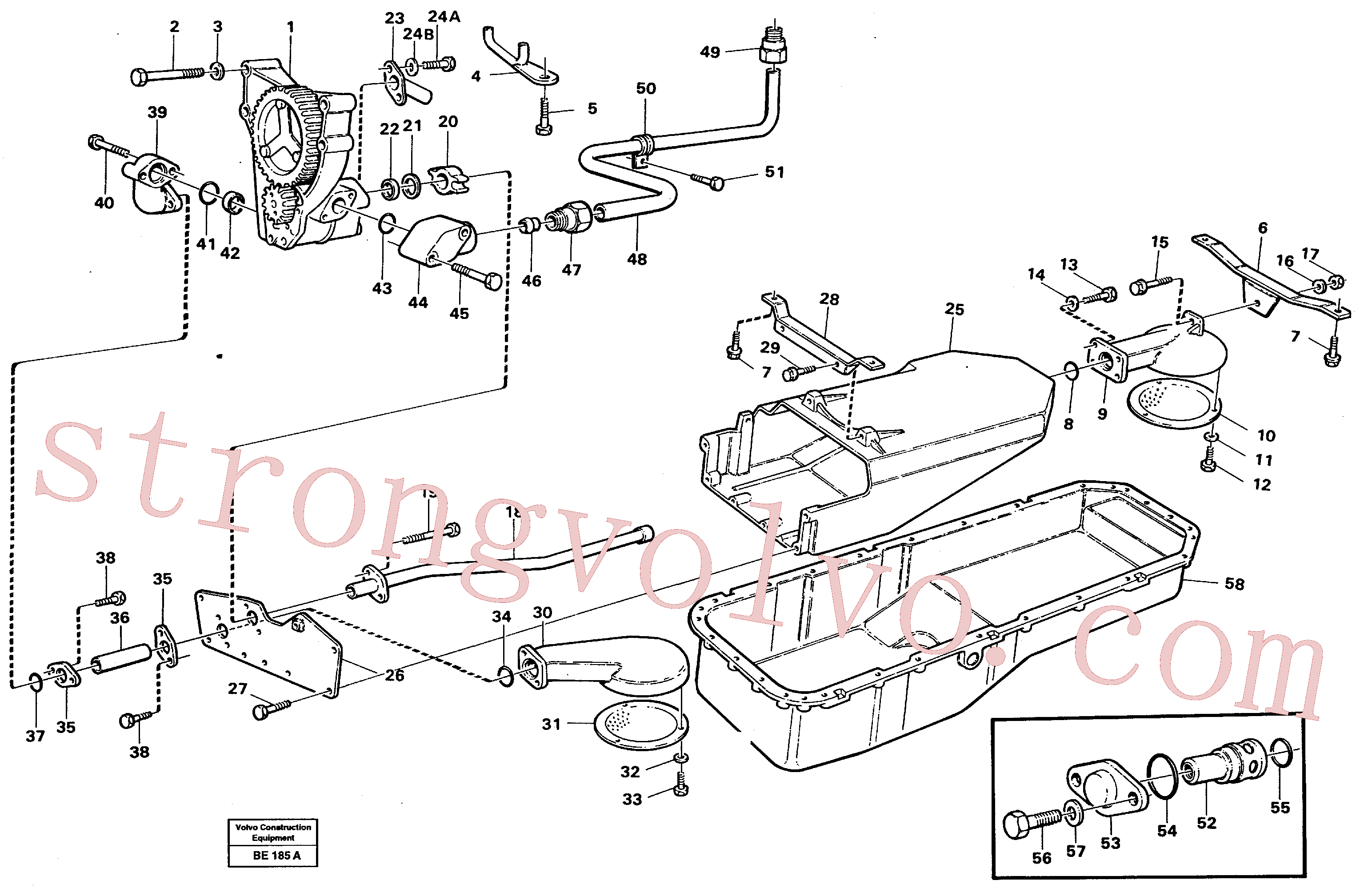 VOE956973 Volvo Sistema de óleo lubrificante(BE185A Montagem)
