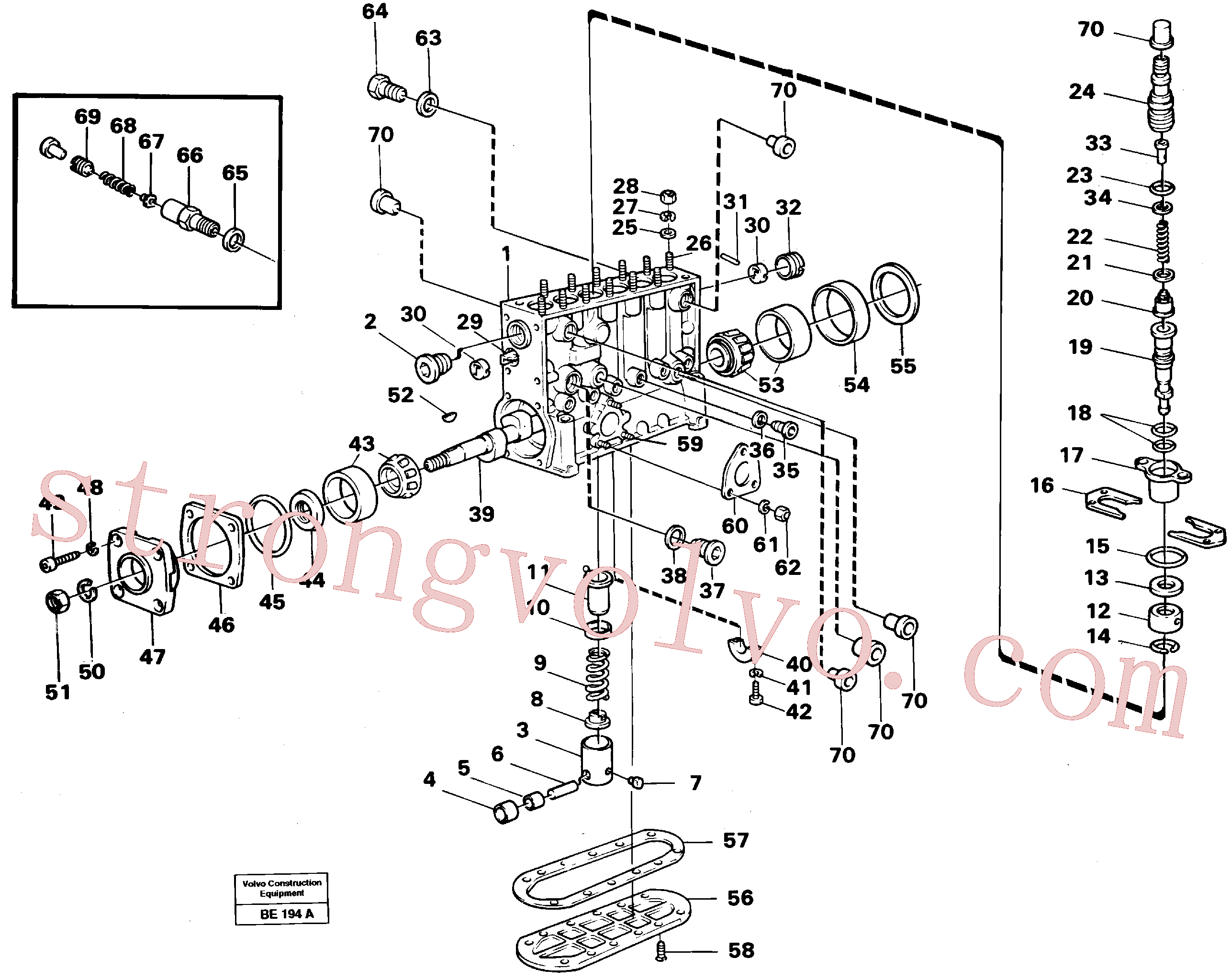 VOE956205 Volvo Bomba de injecção(BE194A Montagem)