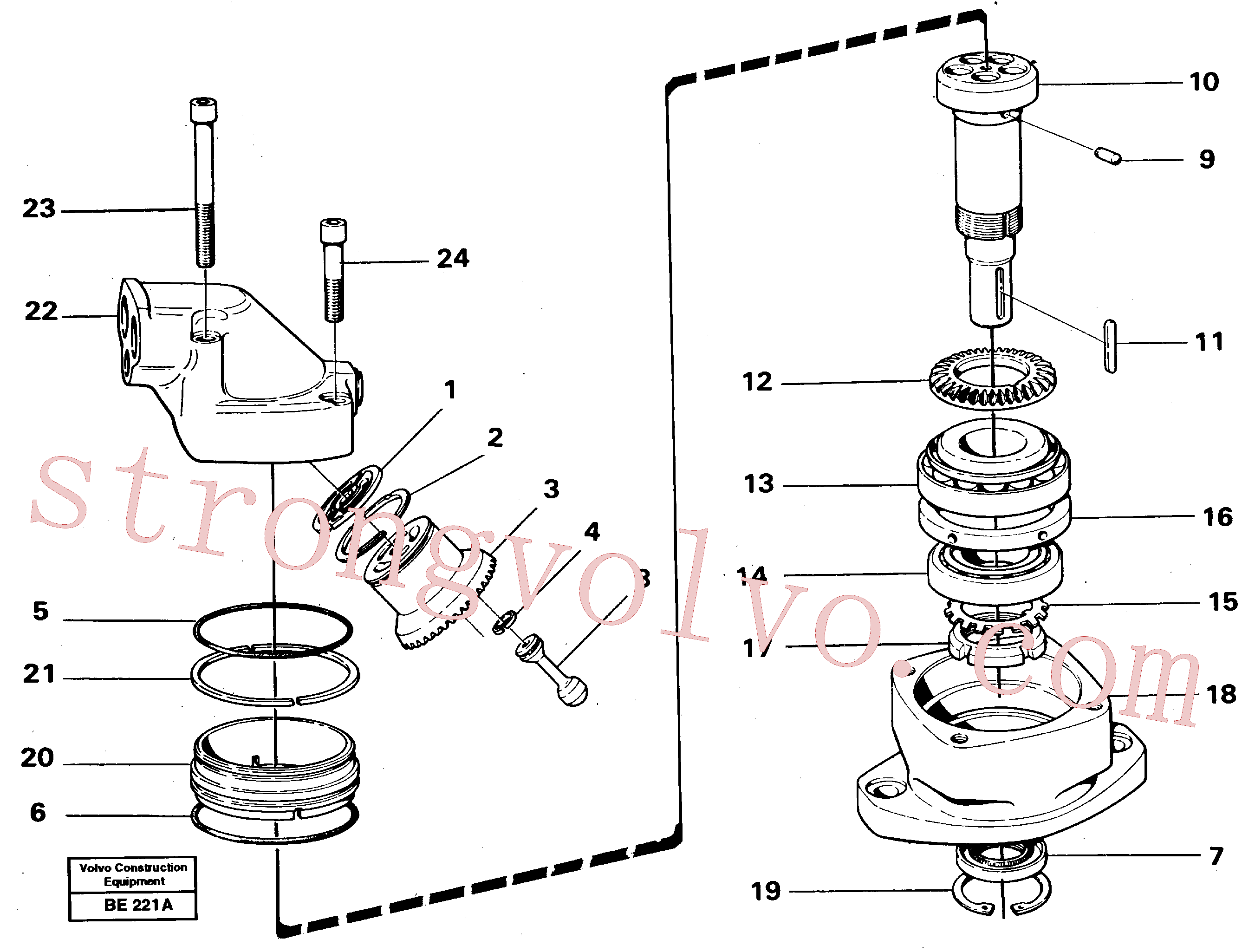 VOE117851 Volvo Motor hidráulico(BE221A Montagem)