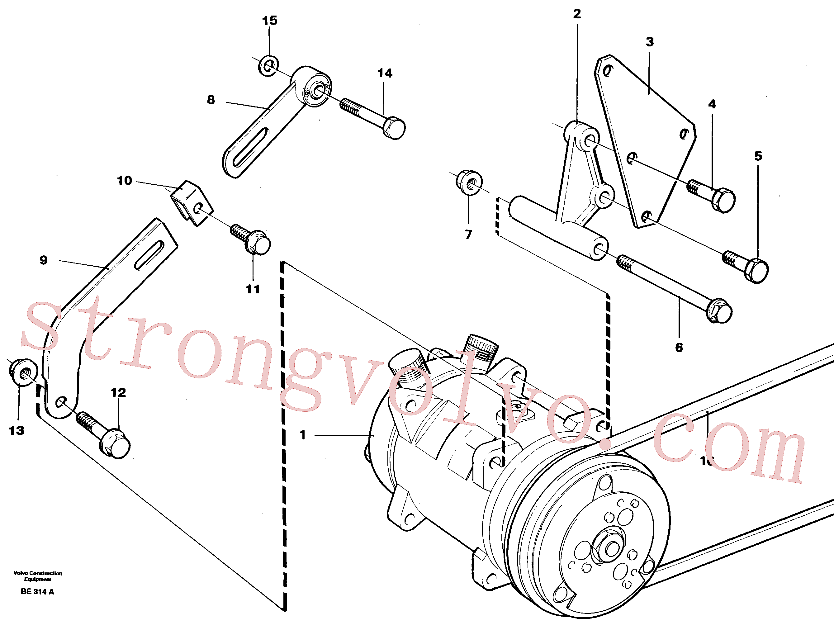 VOE978739 Volvo Compressor de ar com acessórios(BE314A Montagem)
