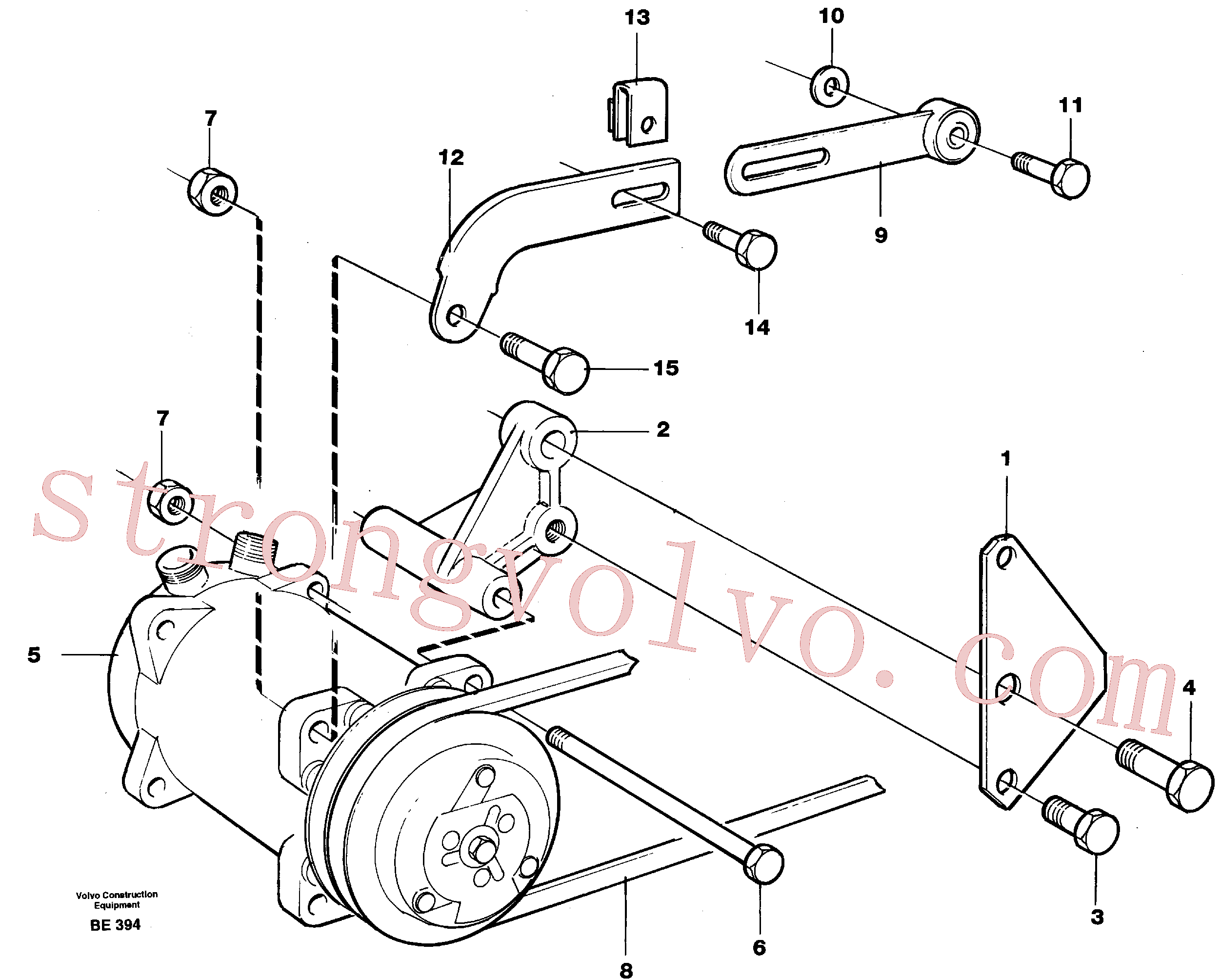 VOE978739 Volvo Compressor para agente refrigerante R134a com acessórios(BE394 Montagem)