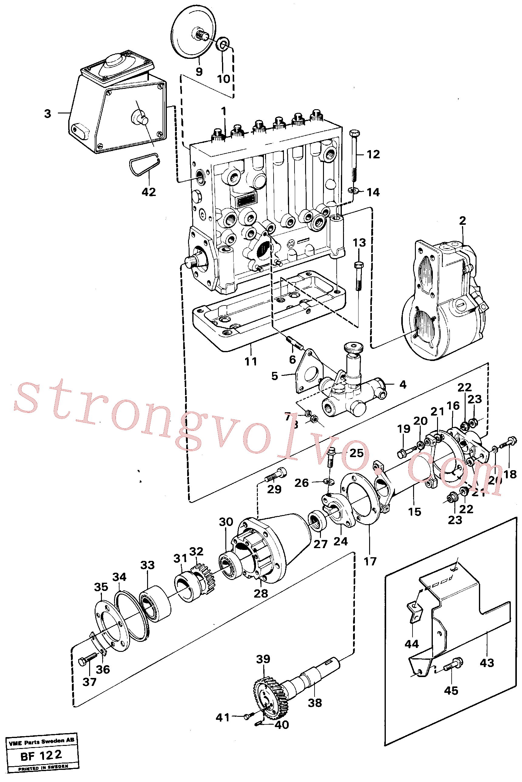 VOE963245 Volvo Bomba de injecção do combustível com acessórios(BF122 Montagem)