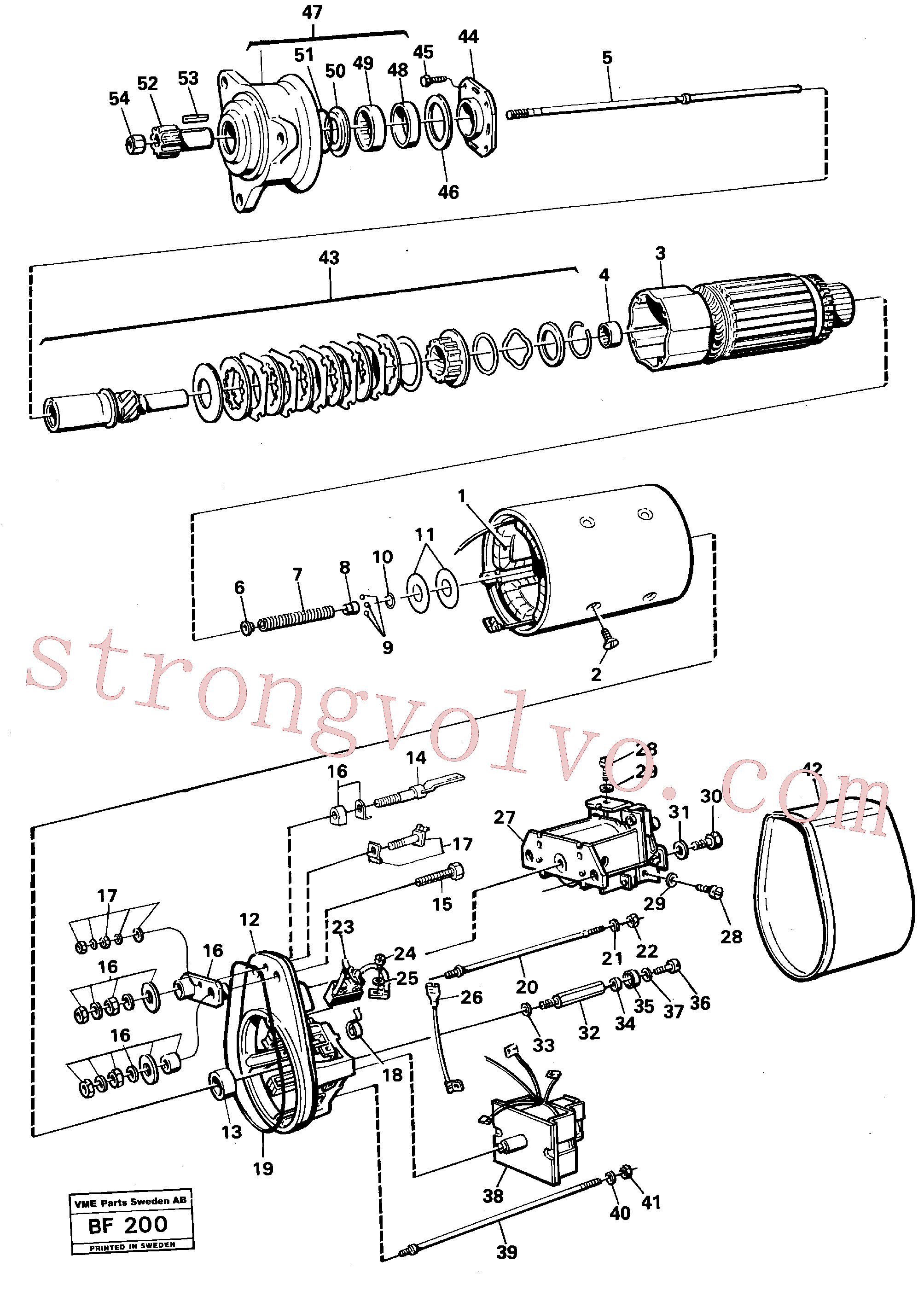 VOE955372 Volvo Motor de arranque(BF200 Montagem)