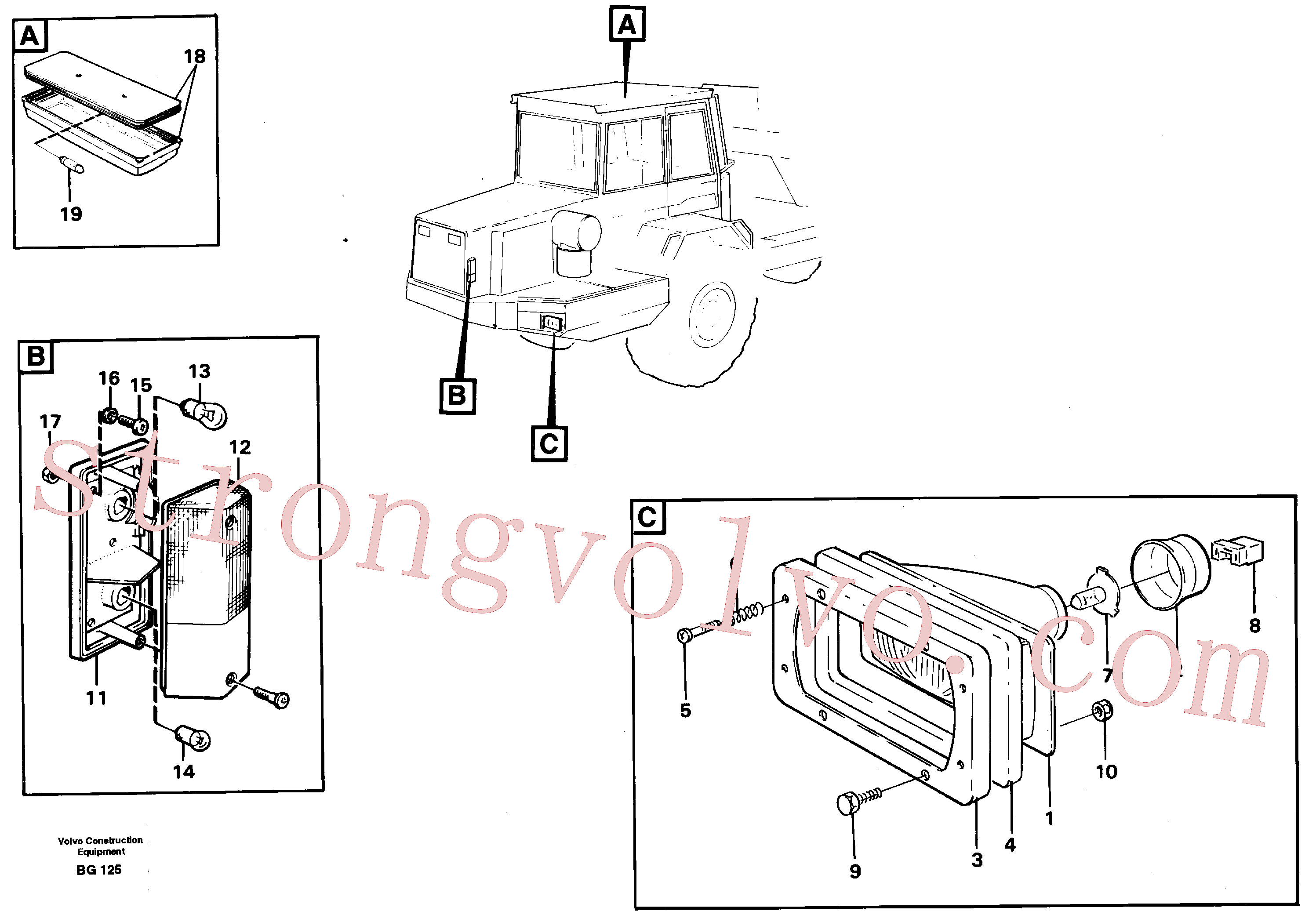 VOE13956066 Volvo Iluminação, dianteira(BG125 Montagem)