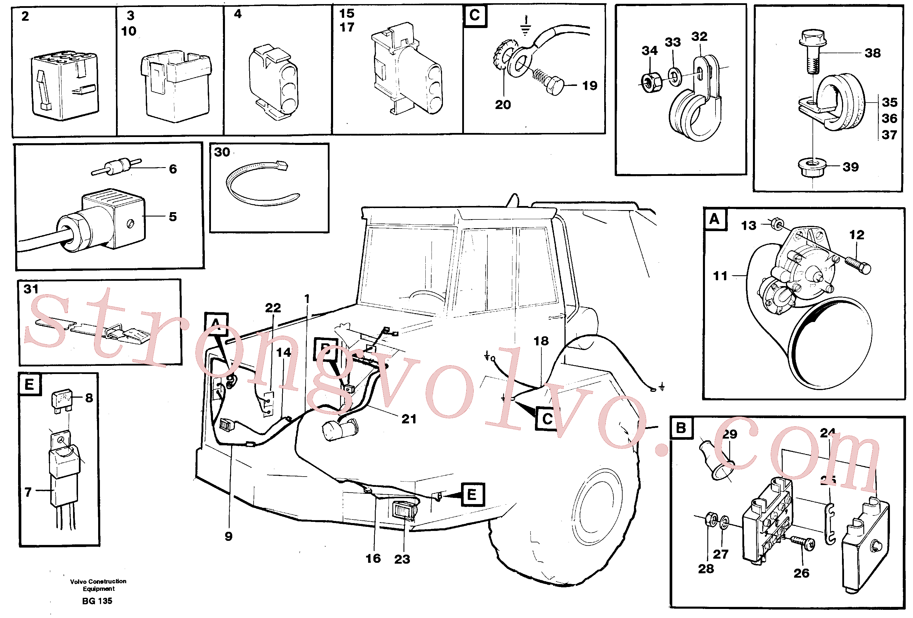 VOE947668 Volvo Cablagens, dianteiras(BG135 Montagem)
