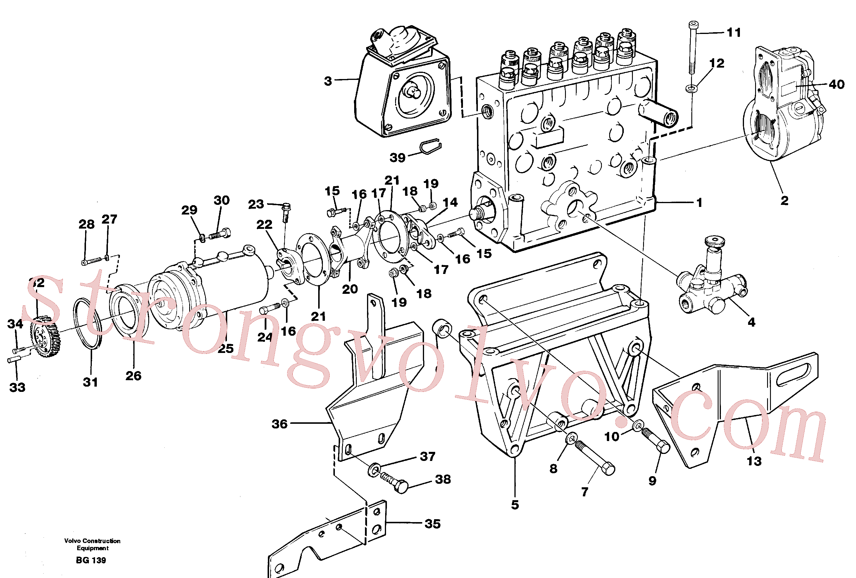 VOE960689 Volvo Bomba de injecção do combustível com acessórios(BG139 Montagem)