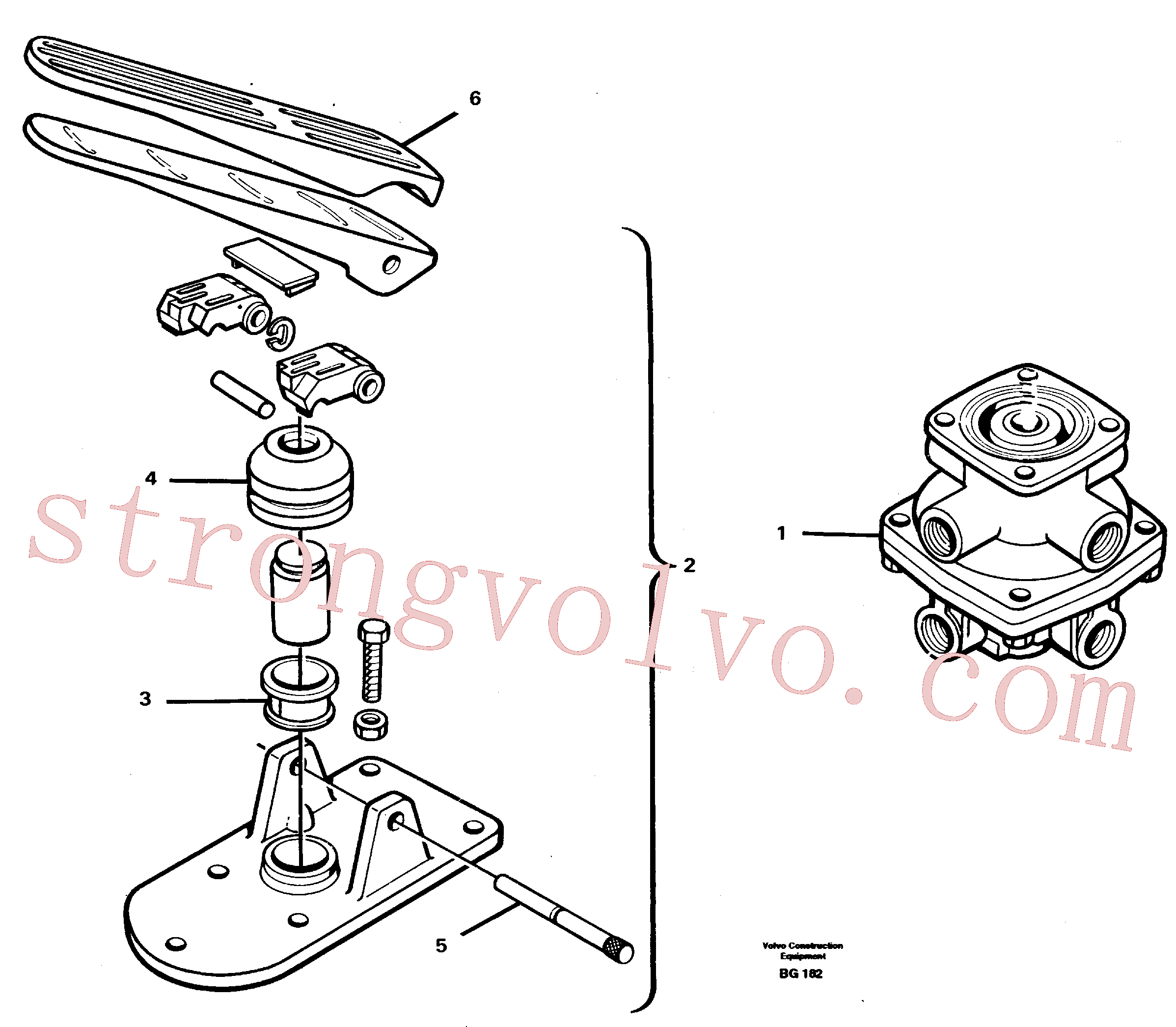 VOE1696153 Volvo Pedal retardador(BG182 Montagem)