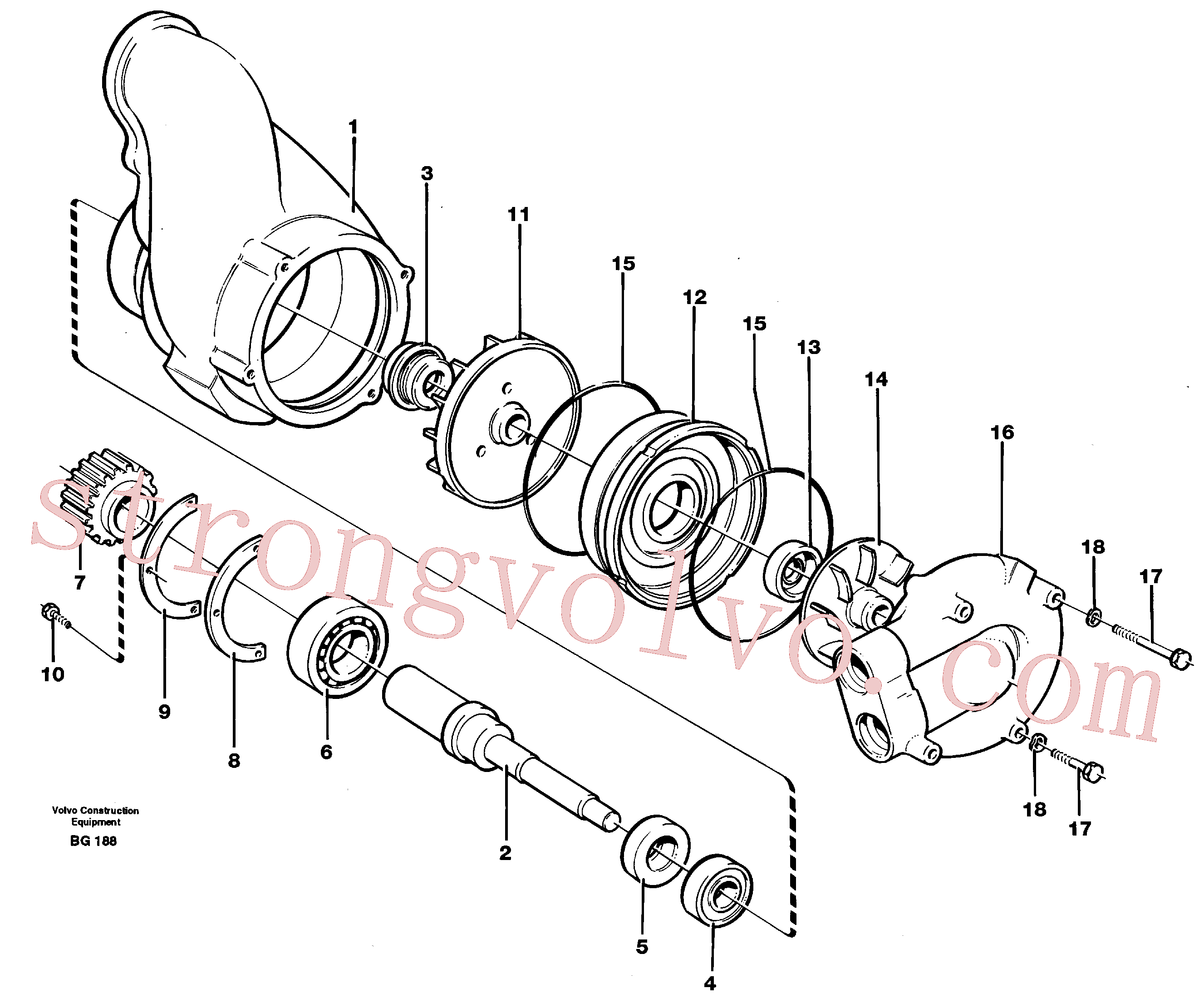 VOE940100 Volvo Bomba de água(BG188 Montagem)