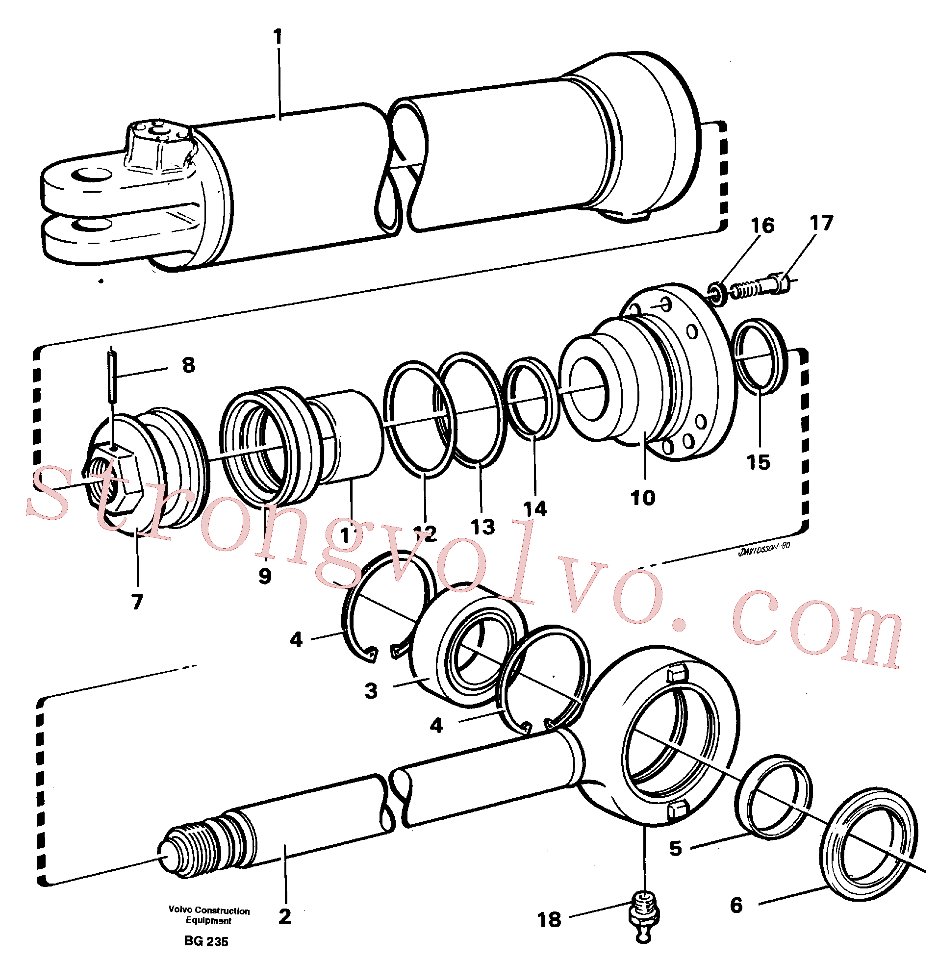 VOE11088231 Volvo Cilindro hidráulico(BG235 Montagem)