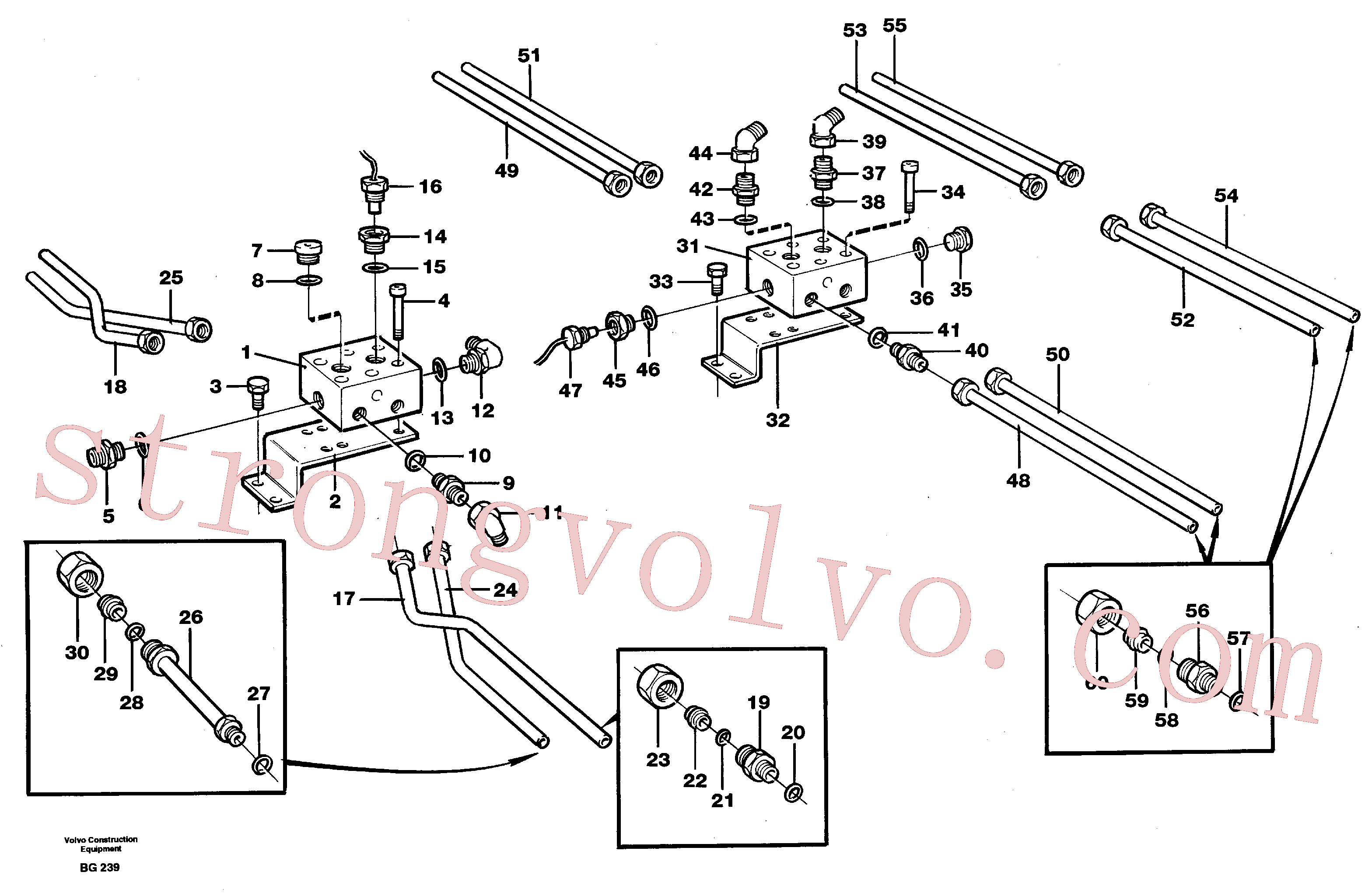 VOE941762 Volvo Sistema de refrigeração dos travões, eixos(BG239 Montagem)