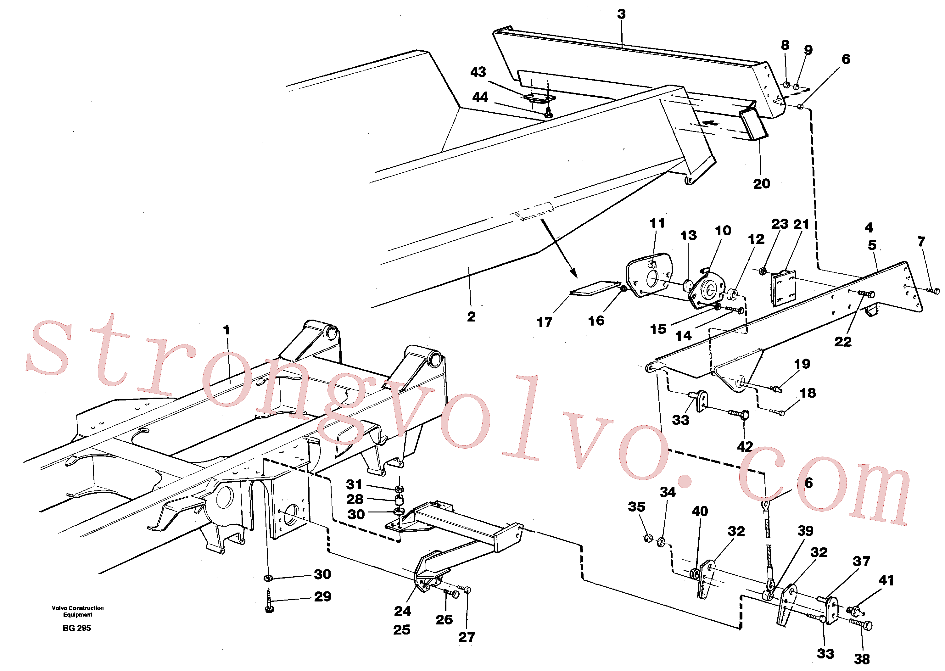 VOE955367 Volvo Taipal traseiro suspenso por cima(BG295 Montagem)