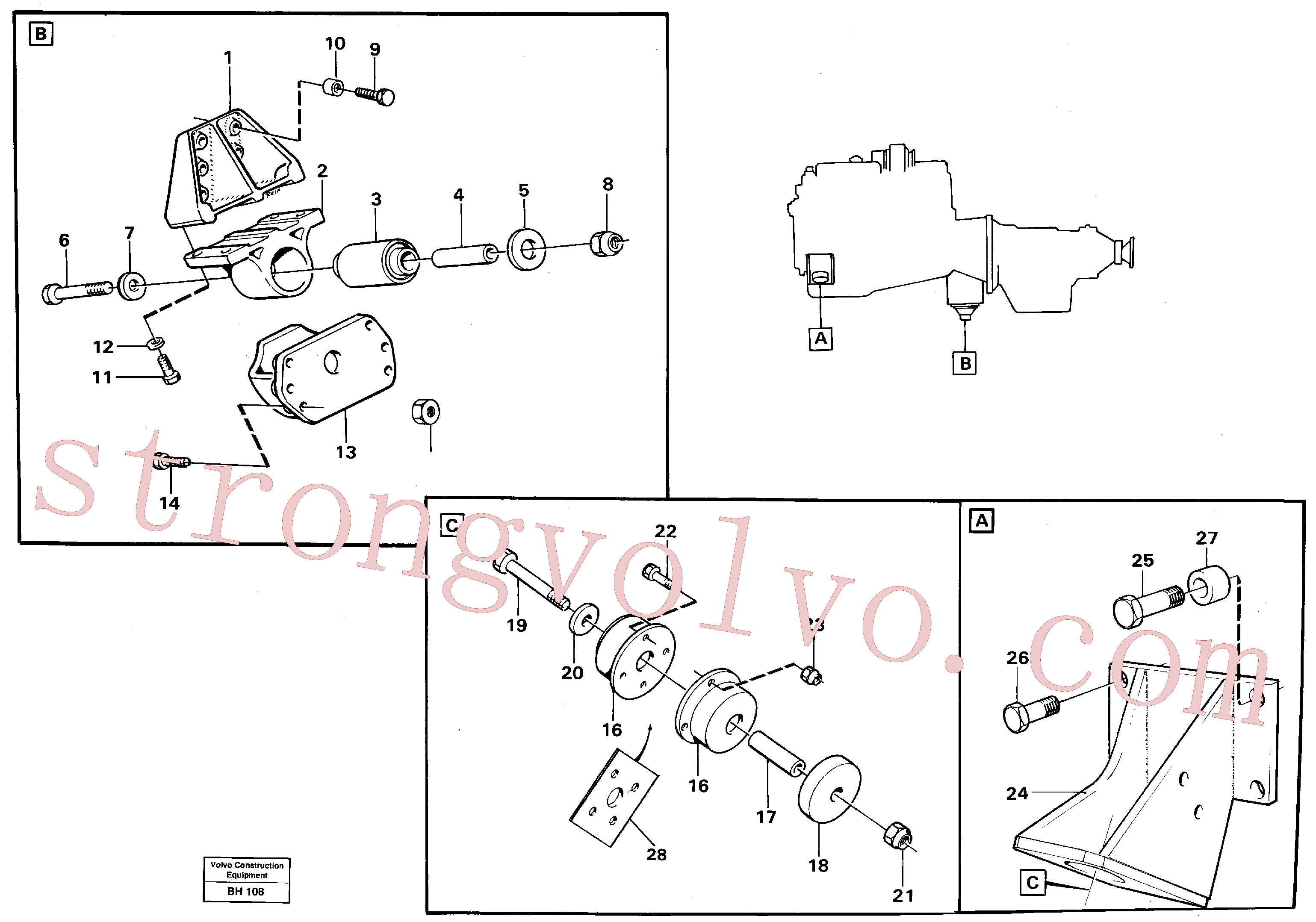 VOE955566 Volvo Suporte do motor(BH108 Montagem)