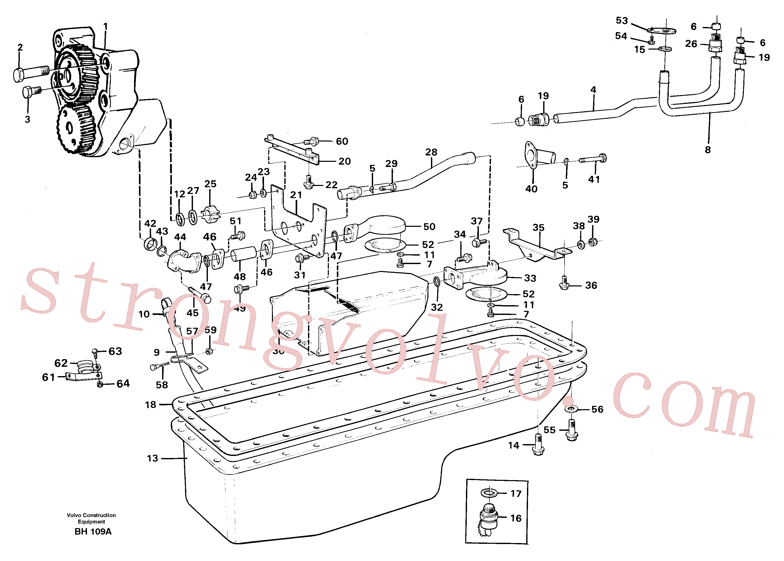 VOE956567 Volvo Sistema de óleo lubrificante(BH109A Montagem)